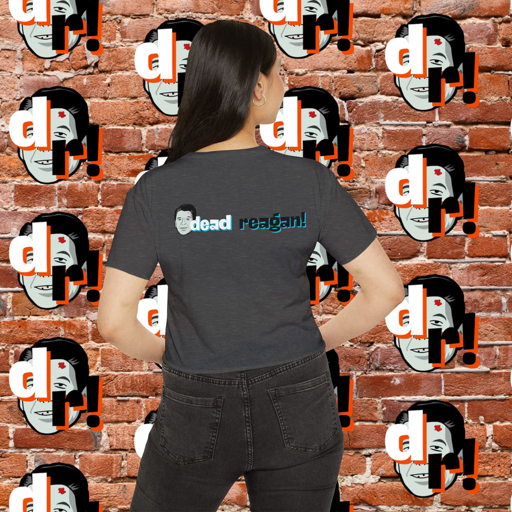 Antifa Wannabe Festival Crop Top (Teal Letter)