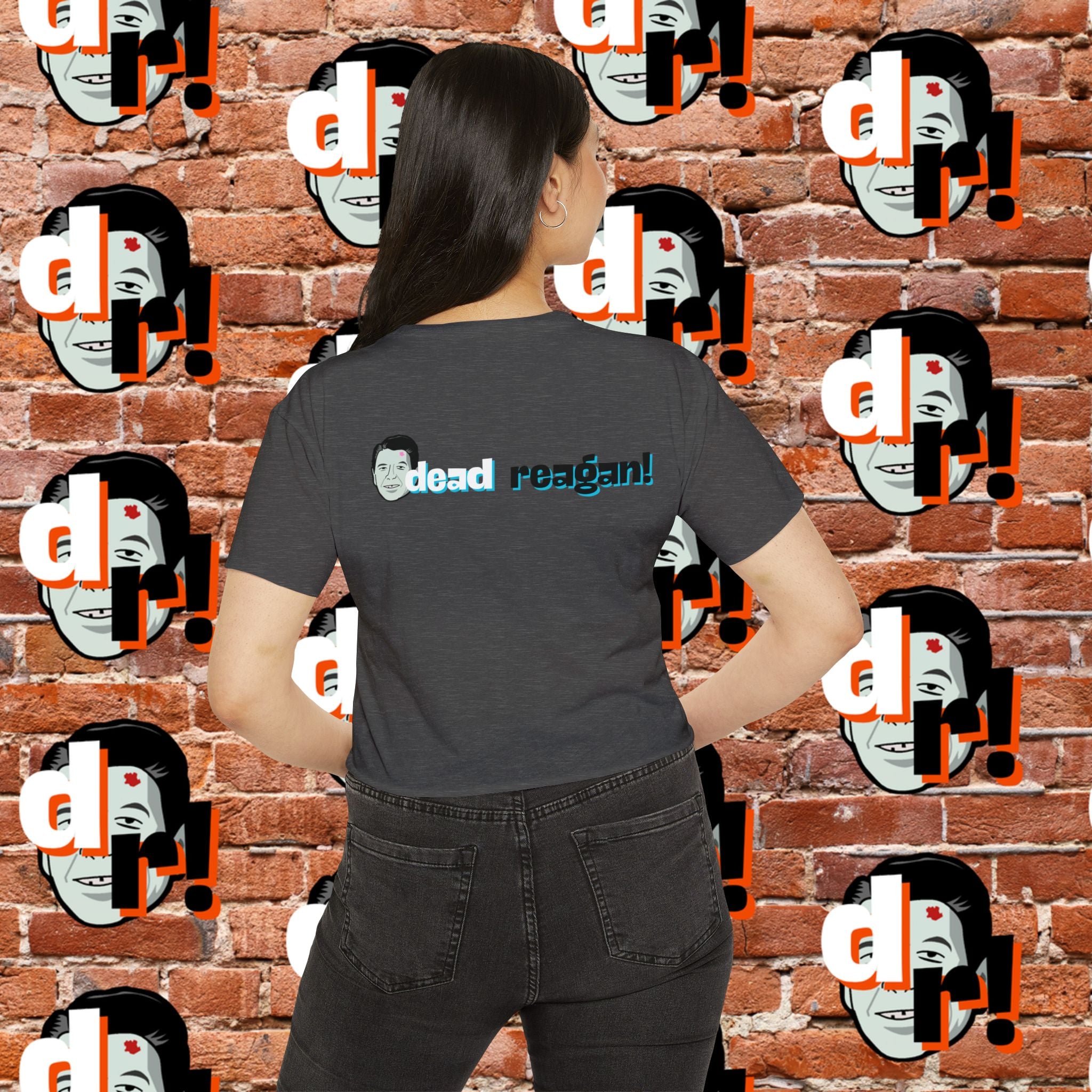 Antifa Wannabe Festival Crop Top (Teal Letter)