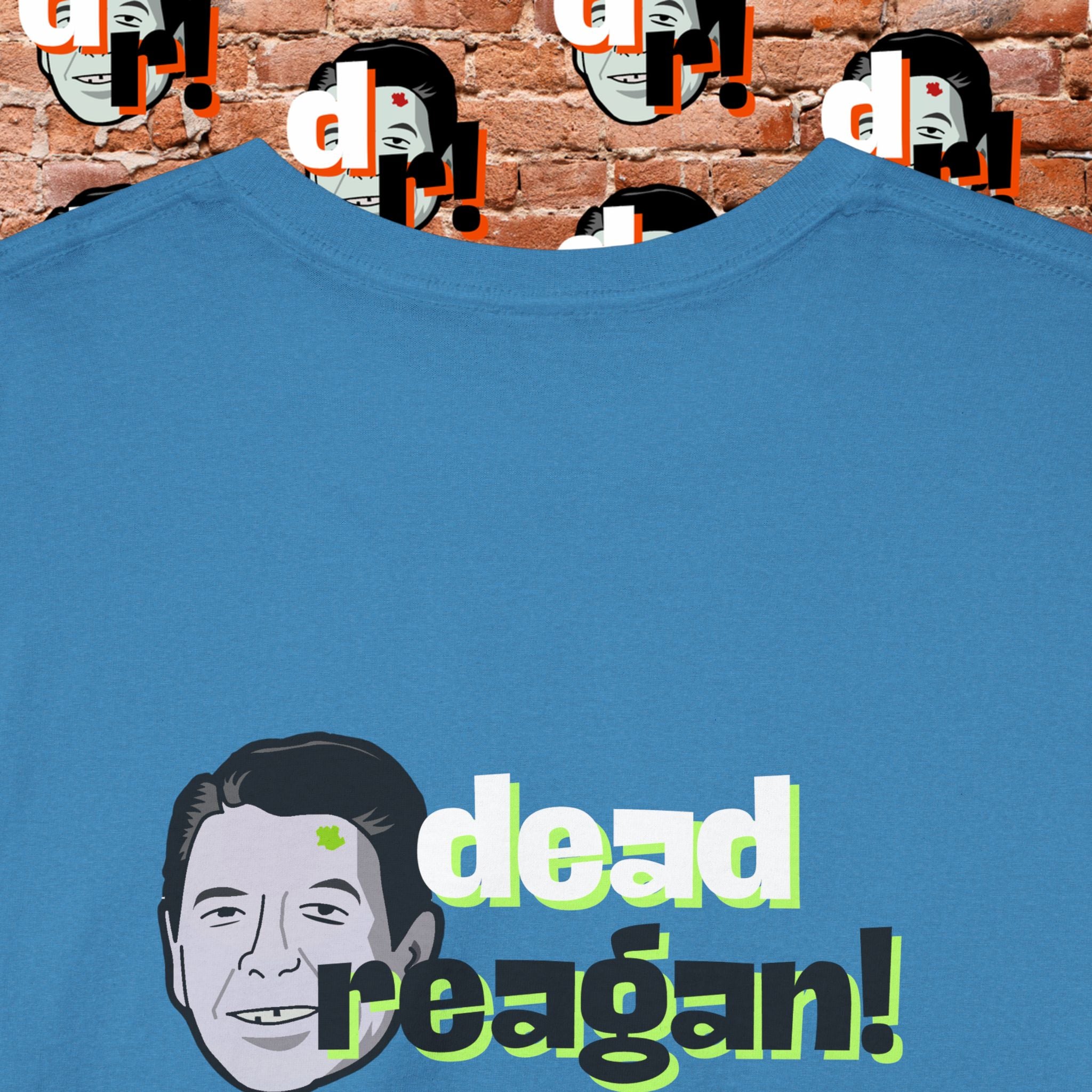 Savage Dead Reagan Graphic Tee Teal and Pink Gradient