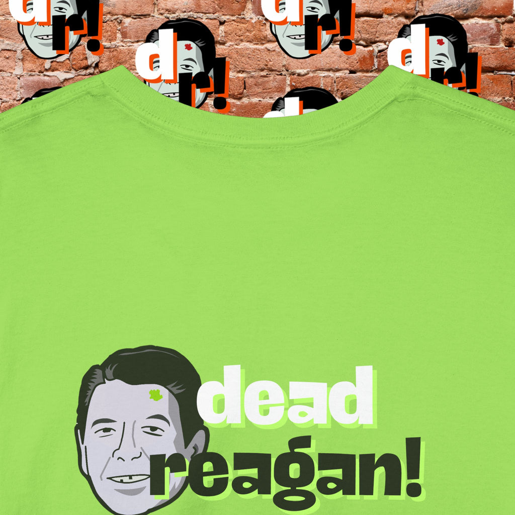 Savage Dead Reagan Graphic Tee Teal and Pink Gradient