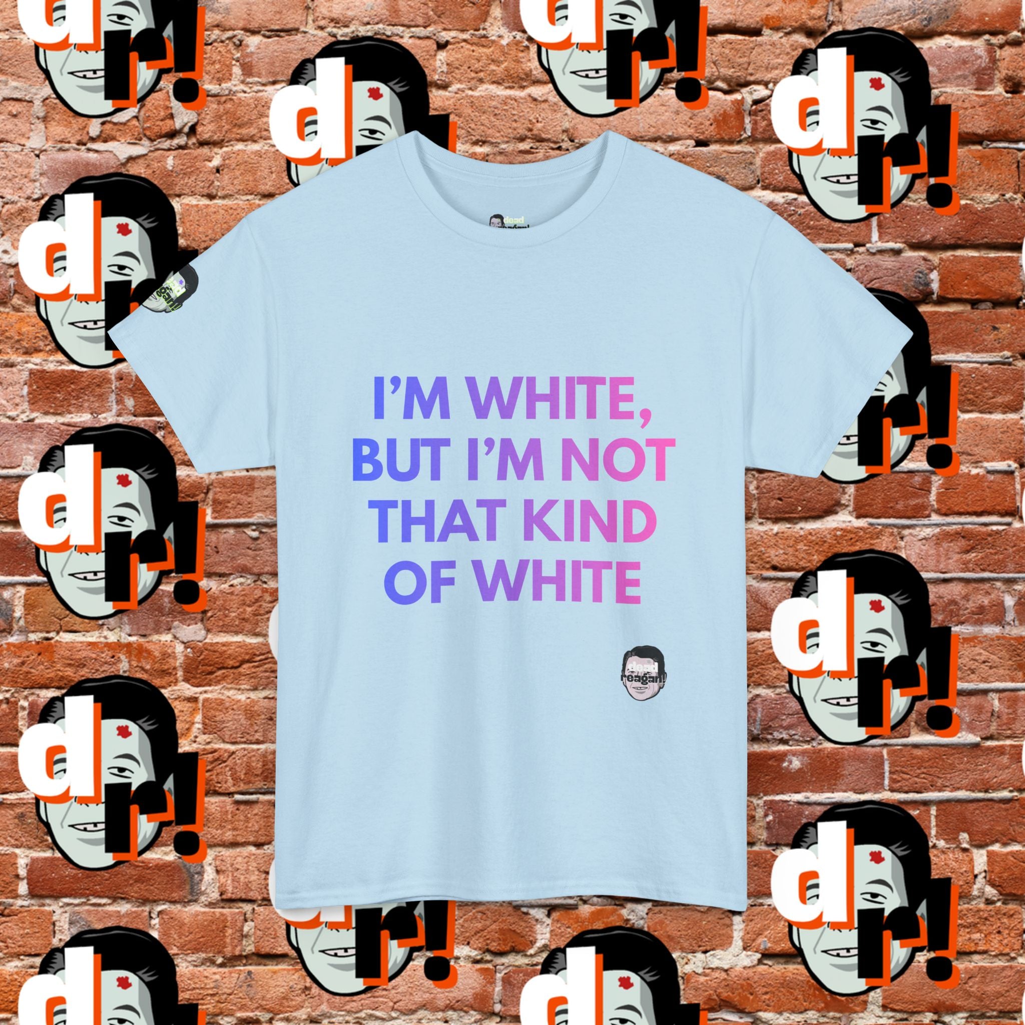 I’m White But… (Pink/Blue Gradient Letter) Unisex Heavy Cotton Tee