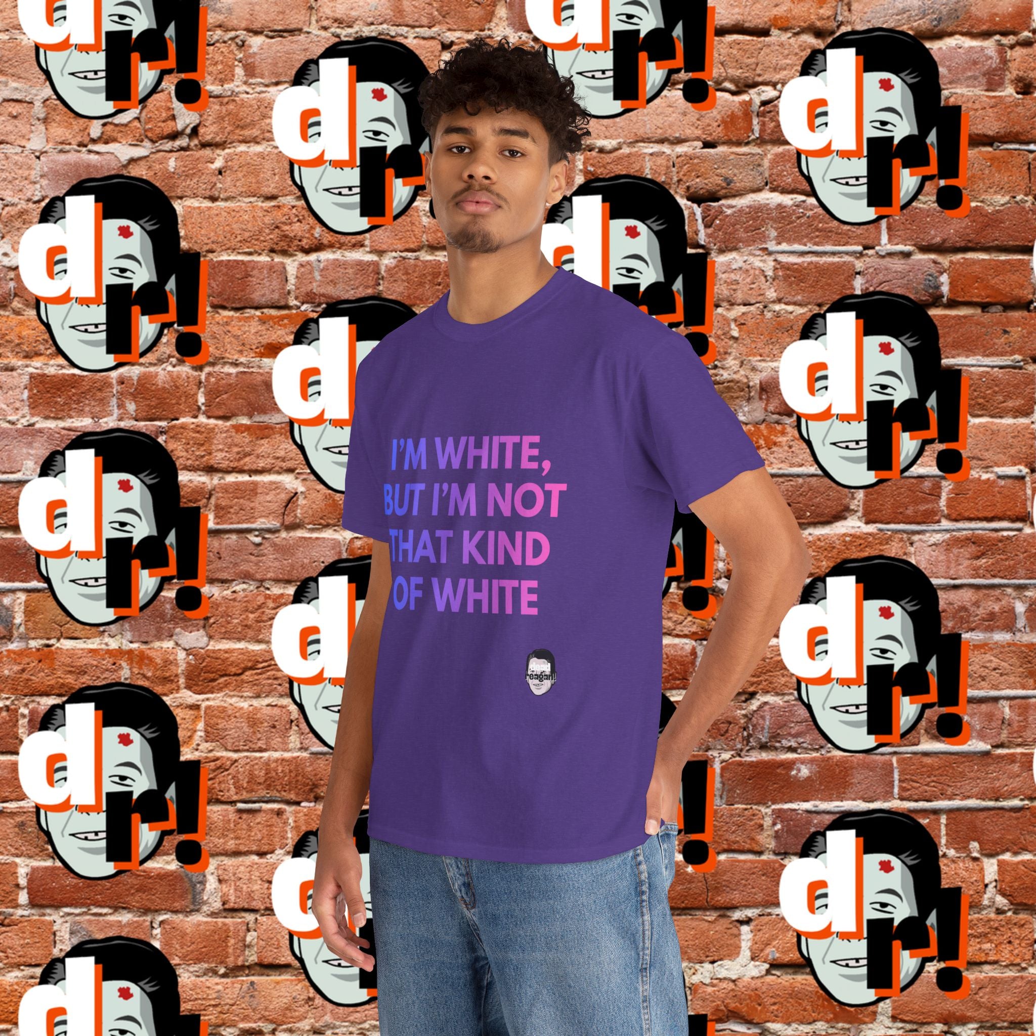 I’m White But… (Pink/Blue Gradient Letter) Unisex Heavy Cotton Tee