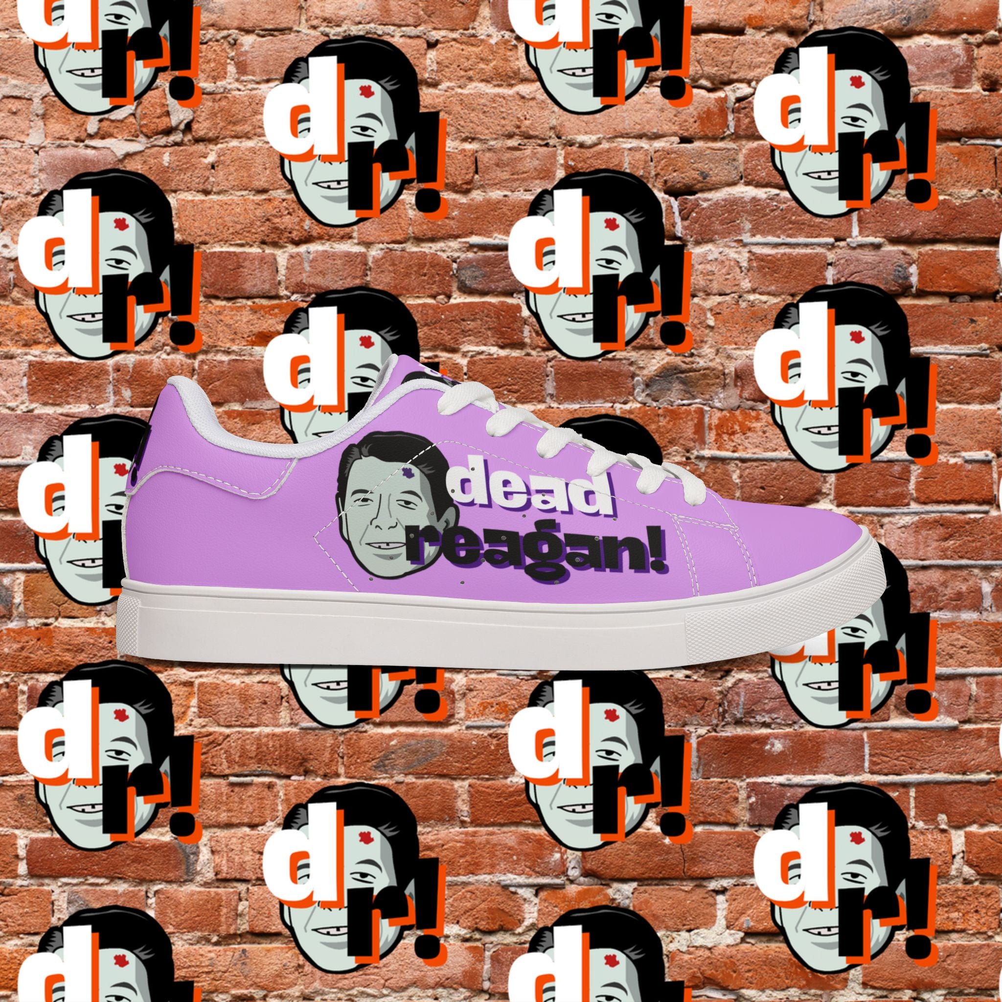 Dead Reagan (Purple/Lavender) Men's Low-Top Pleather Sneakers