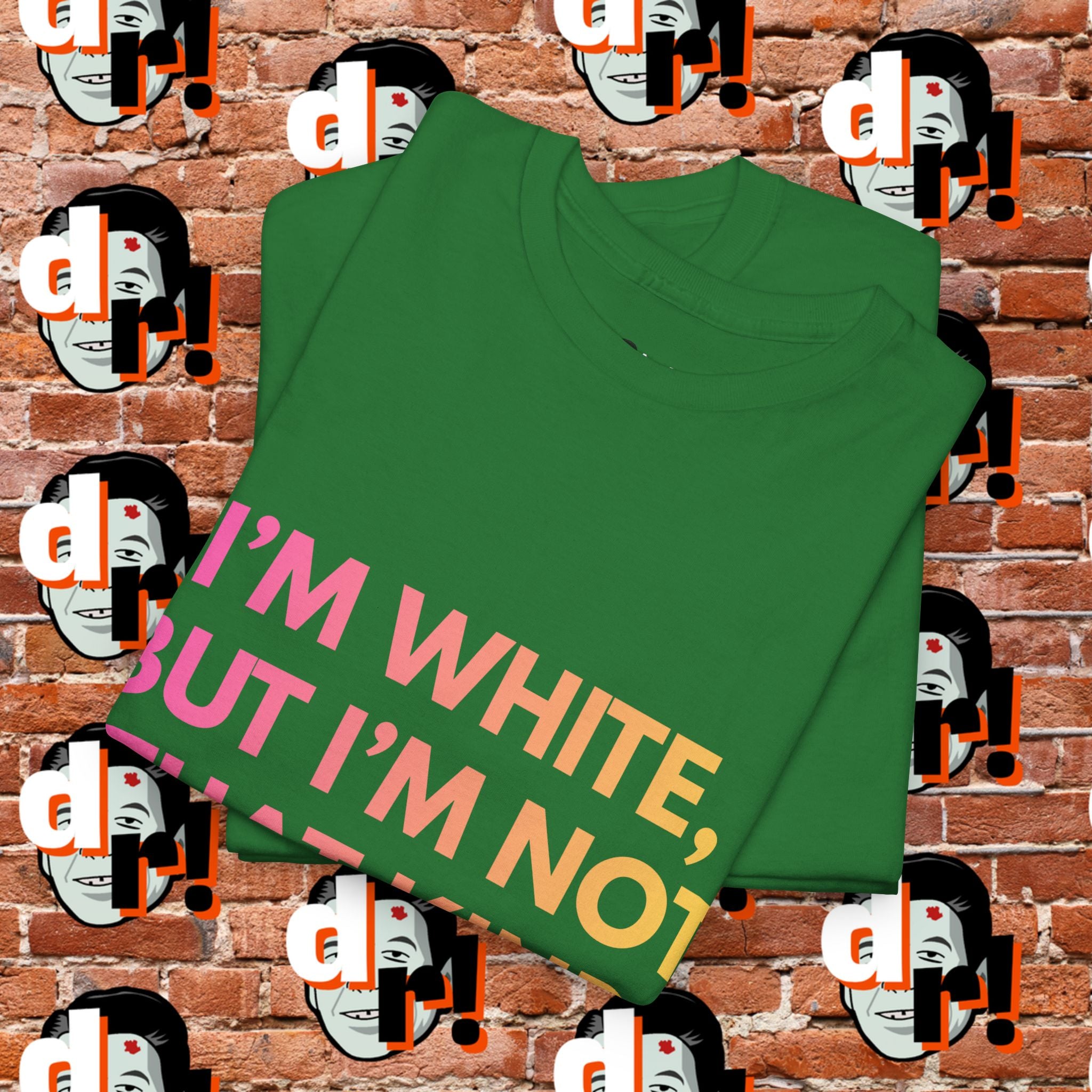 I’m White But… (Pink/Yellow Gradient Letter) Unisex Heavy Cotton Tee