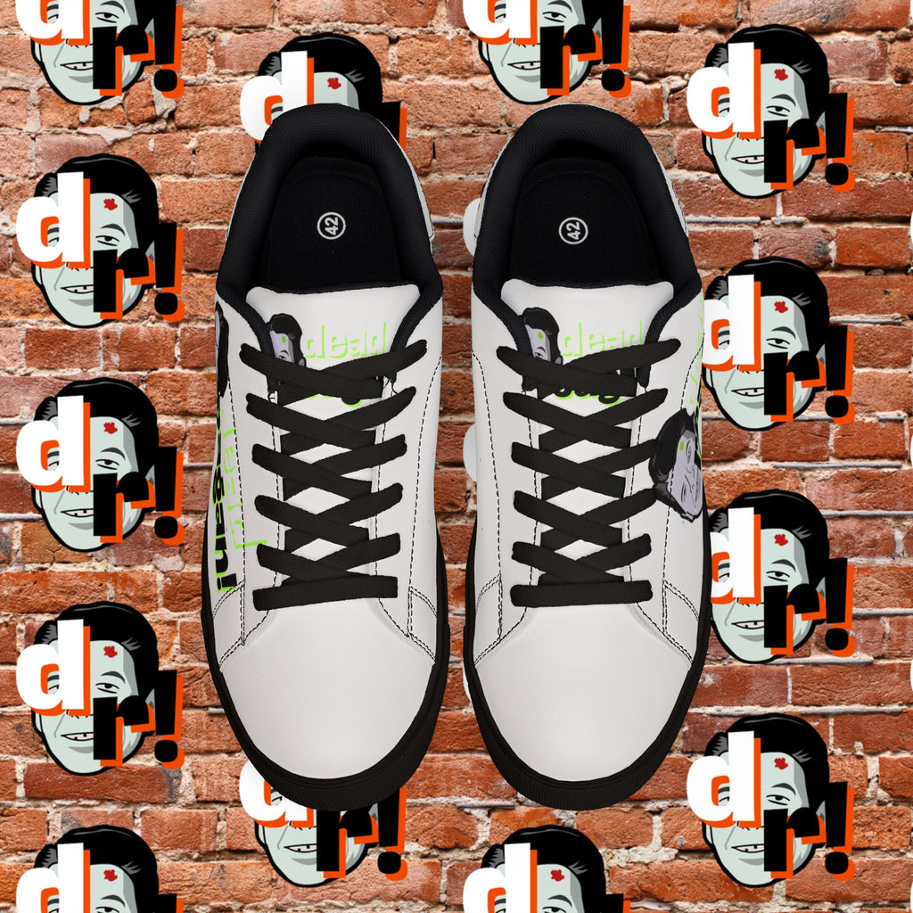Dead Reagan (Lime) Men's Low-Top Pleather Sneakers