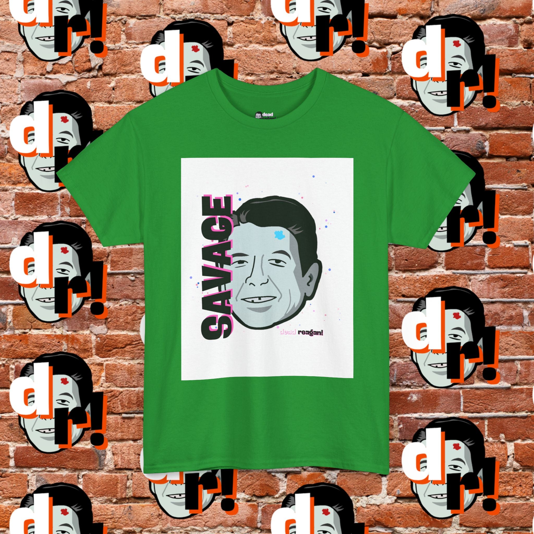 Savage Dead Reagan Graphic Tee White Pink