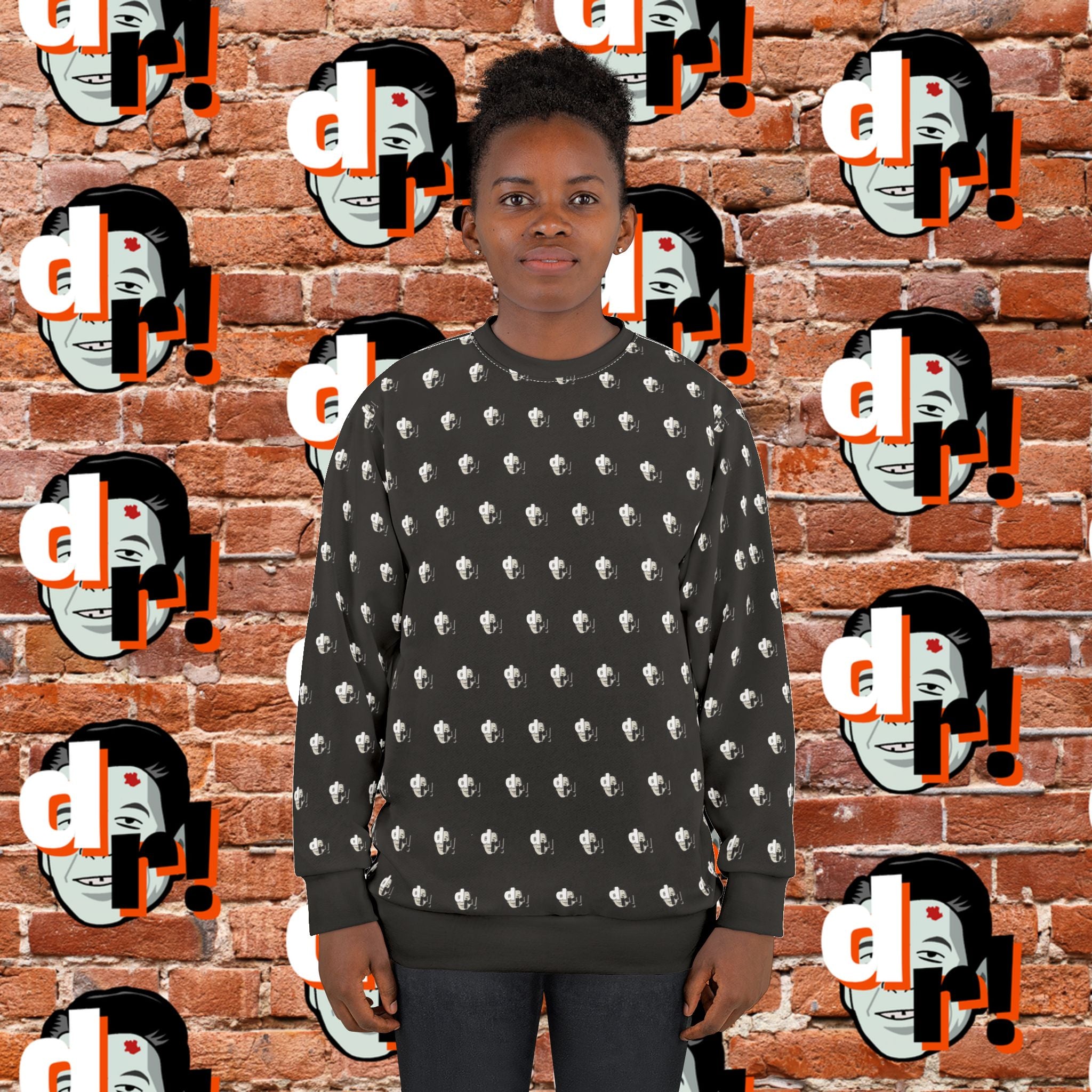 Dead Reagan Monogram Logo Print Crewneck Sweatshirt