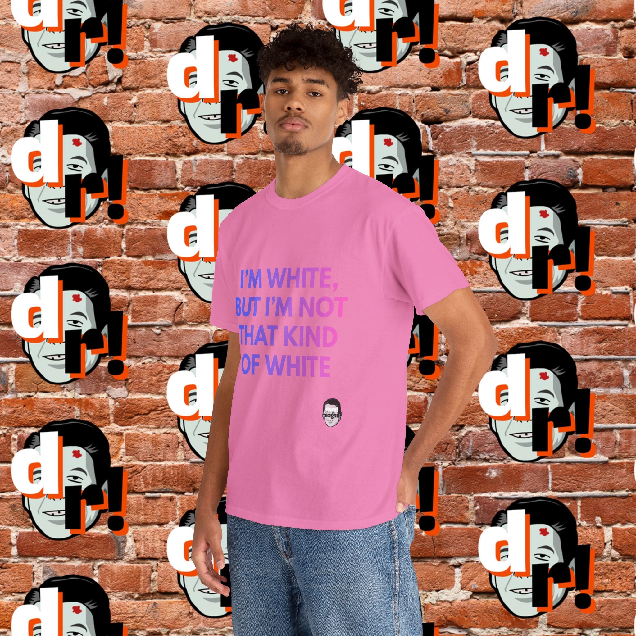 I’m White But… (Pink/Blue Gradient Letter) Unisex Heavy Cotton Tee