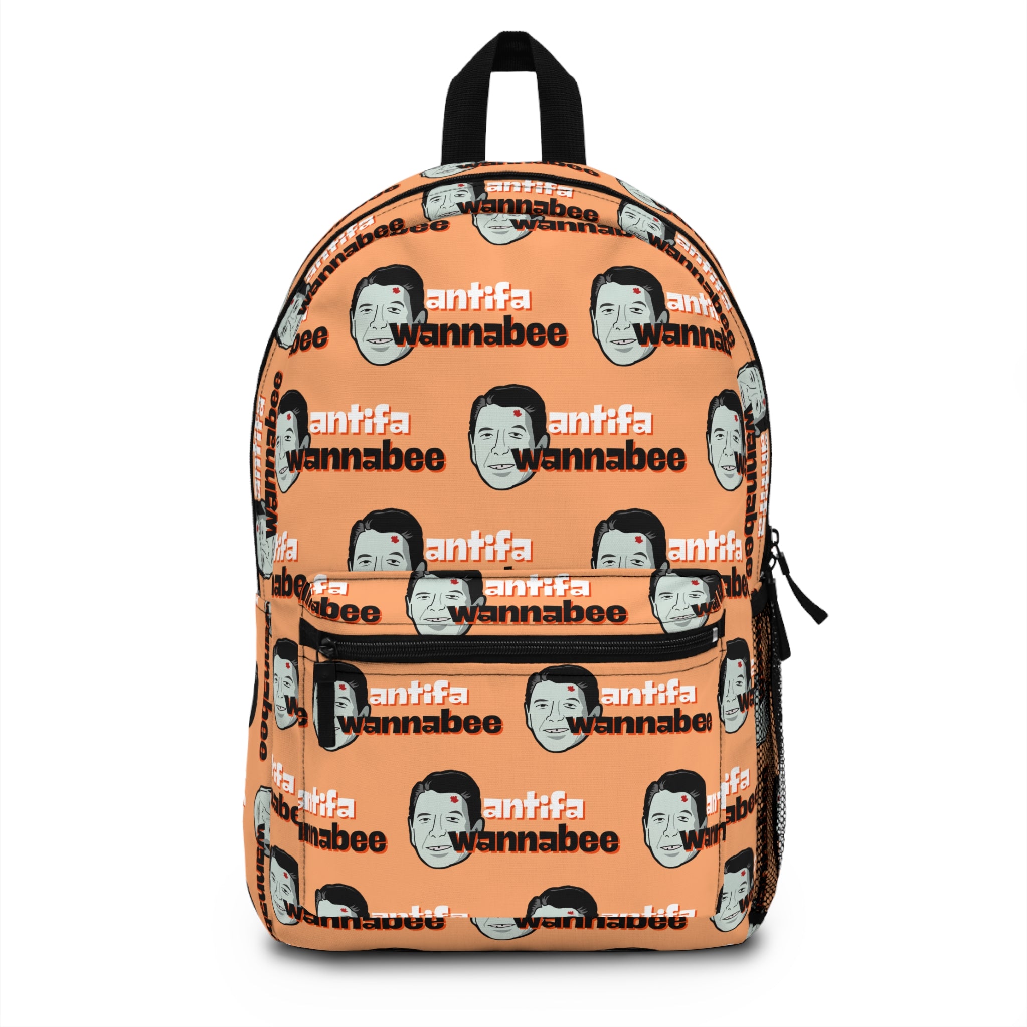 Antifa Wannabee Pattern Backpack (Orange)