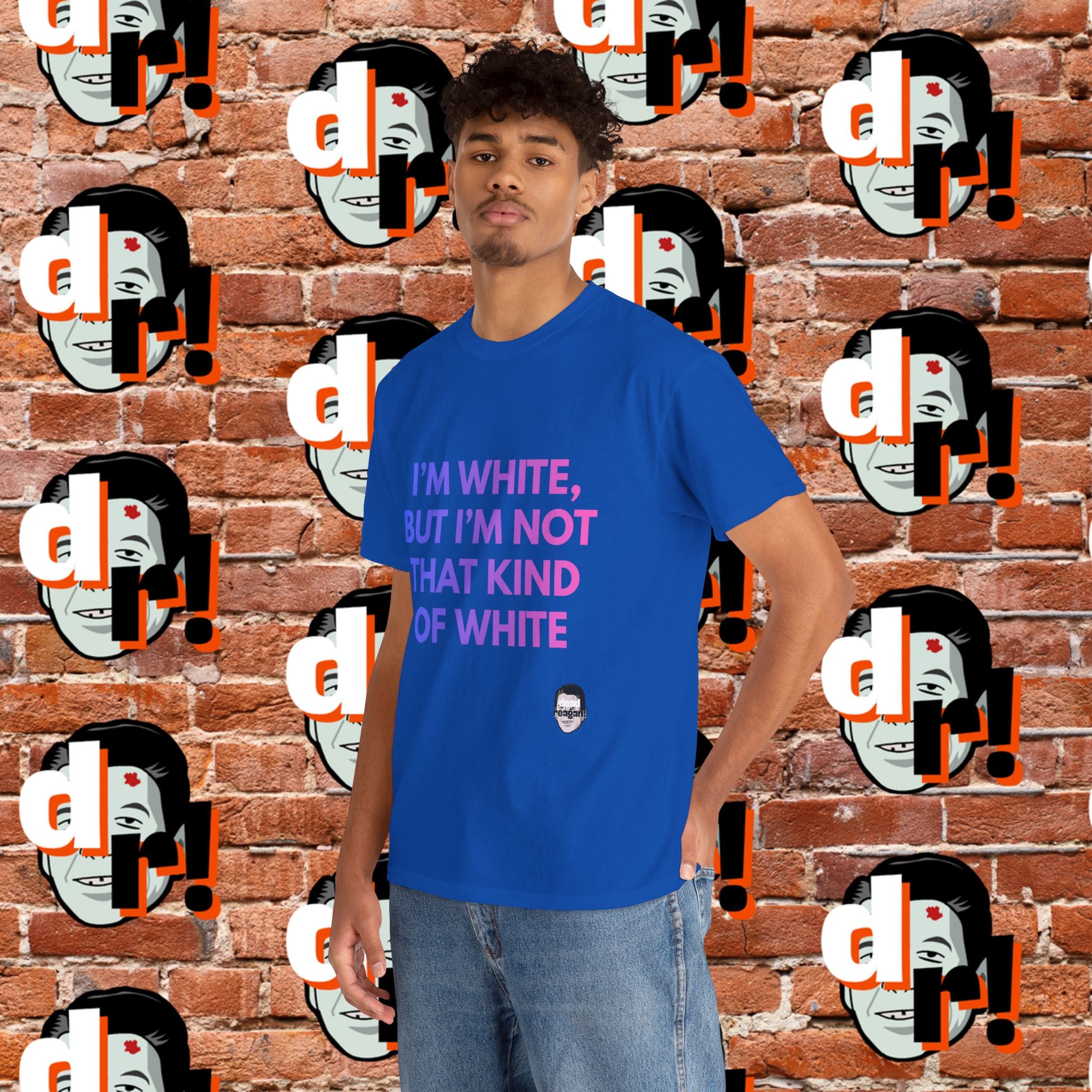 I’m White But… (Pink/Blue Gradient Letter) Unisex Heavy Cotton Tee
