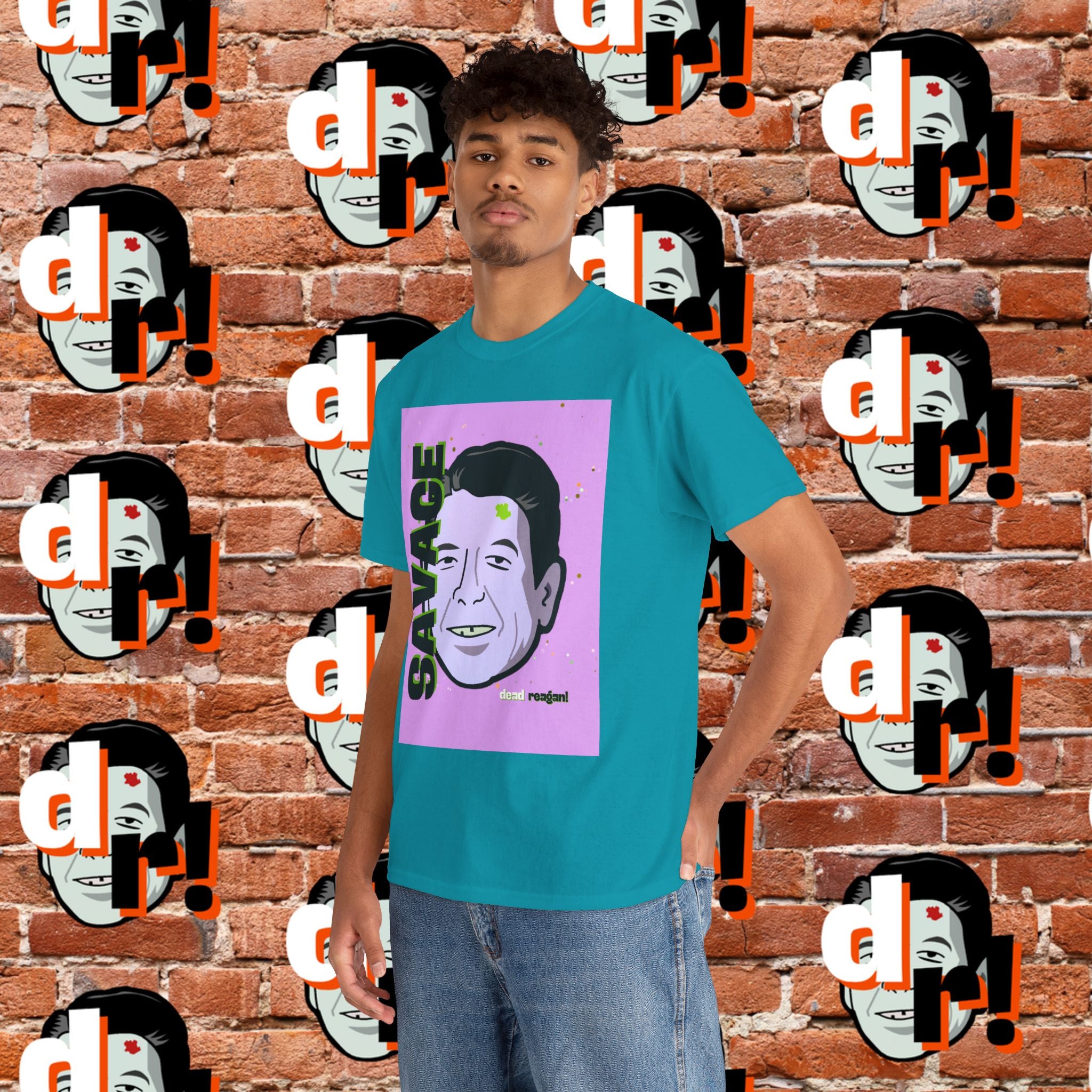 Savage Dead Reagan Graphic Tee Lavender and Lime