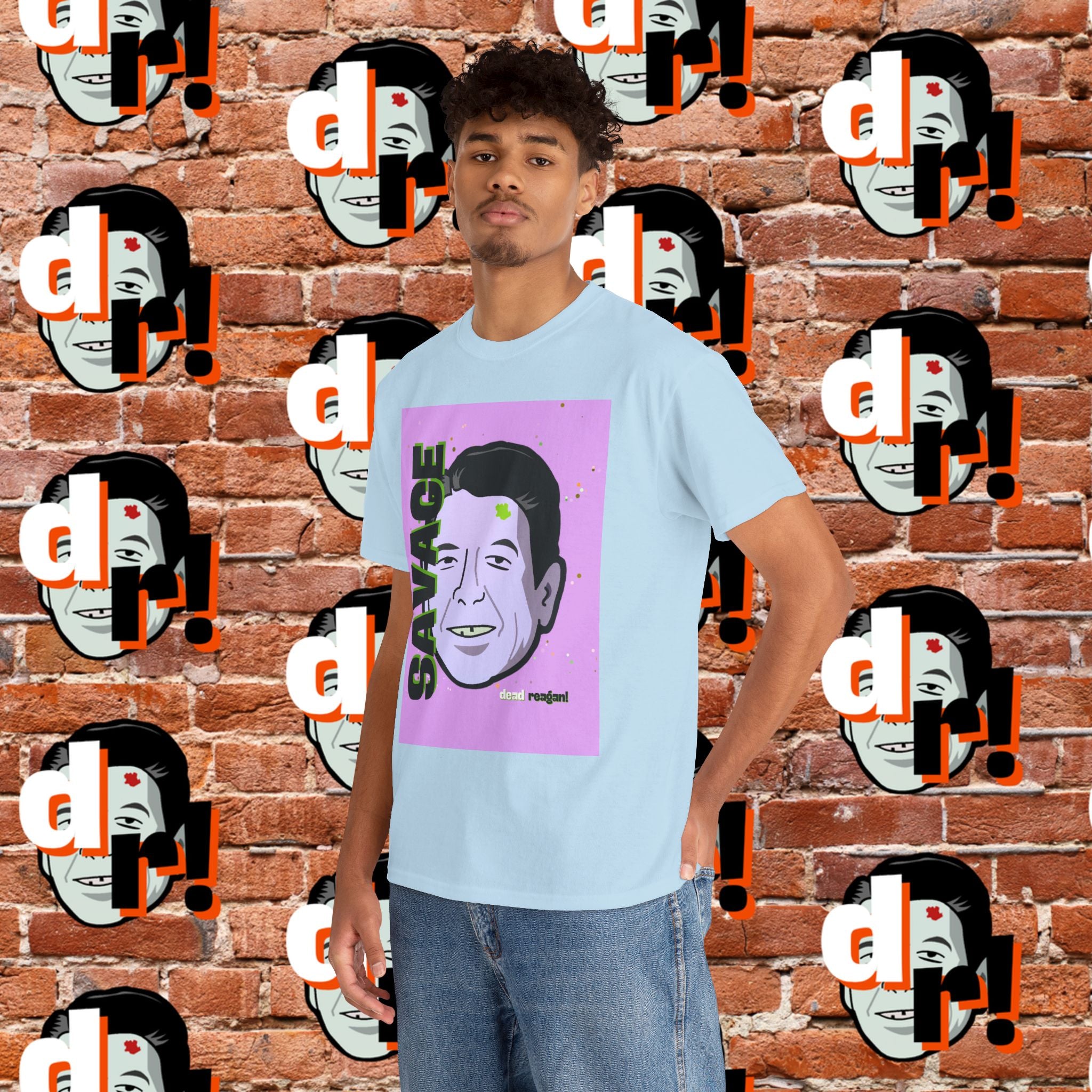 Savage Dead Reagan Graphic Tee Lavender and Lime