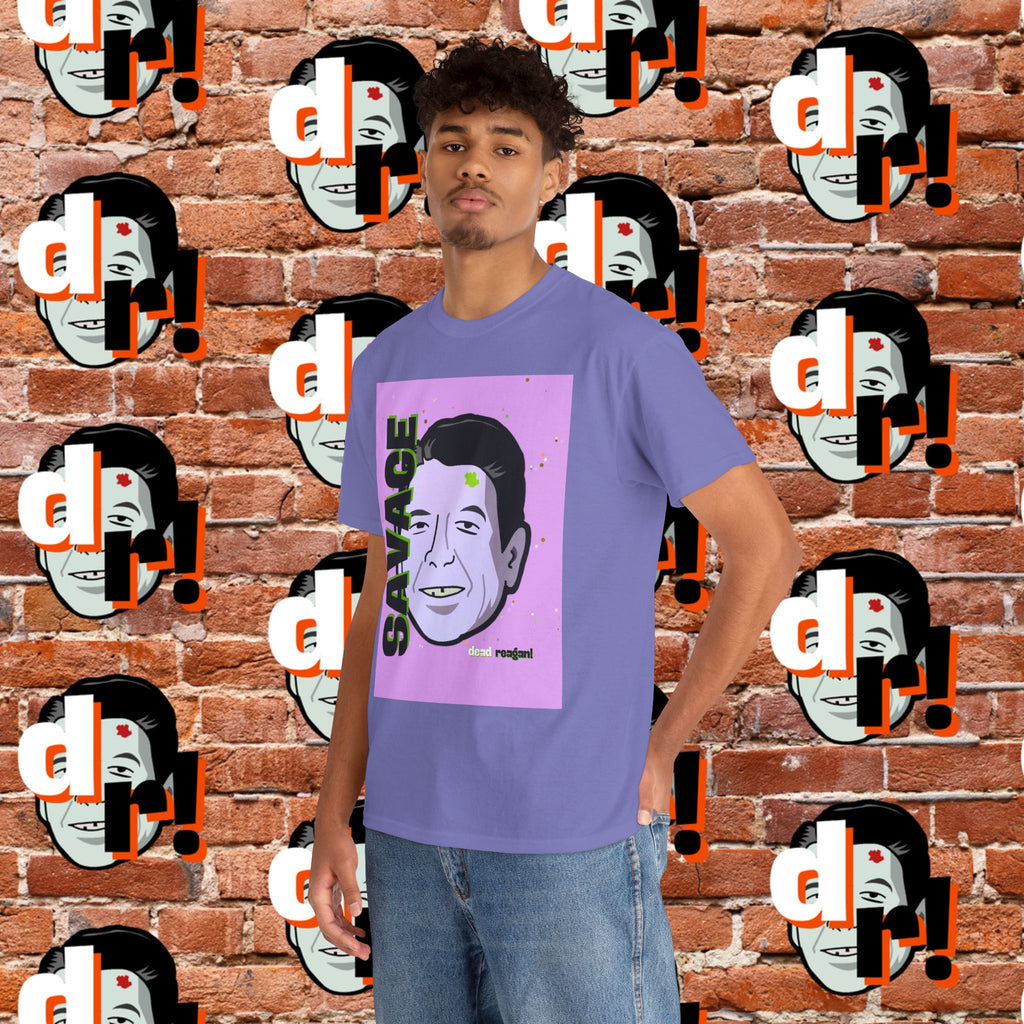 Savage Dead Reagan Graphic Tee Lavender and Lime