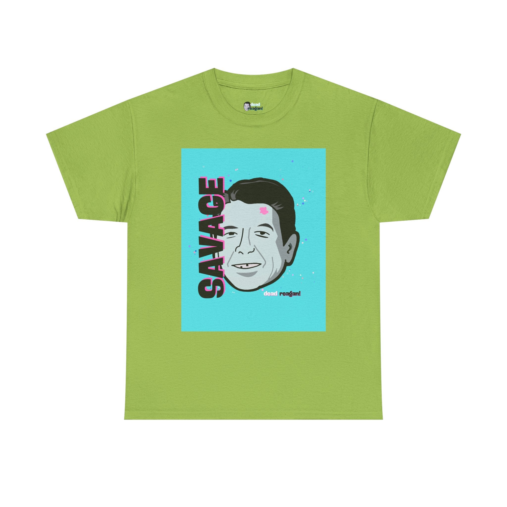 Savage Dead Reagan Graphic Tee Teal and Pink