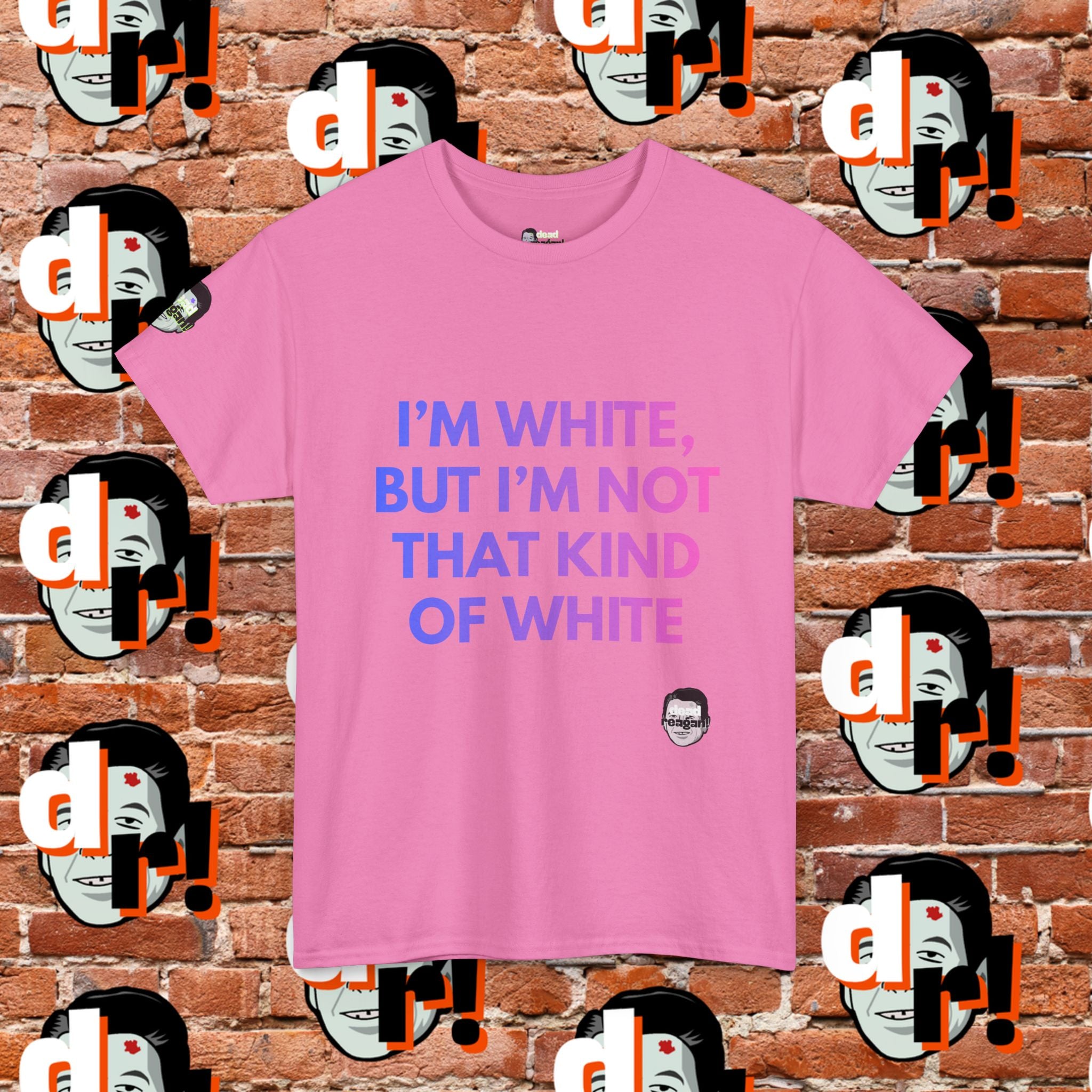 I’m White But… (Pink/Blue Gradient Letter) Unisex Heavy Cotton Tee