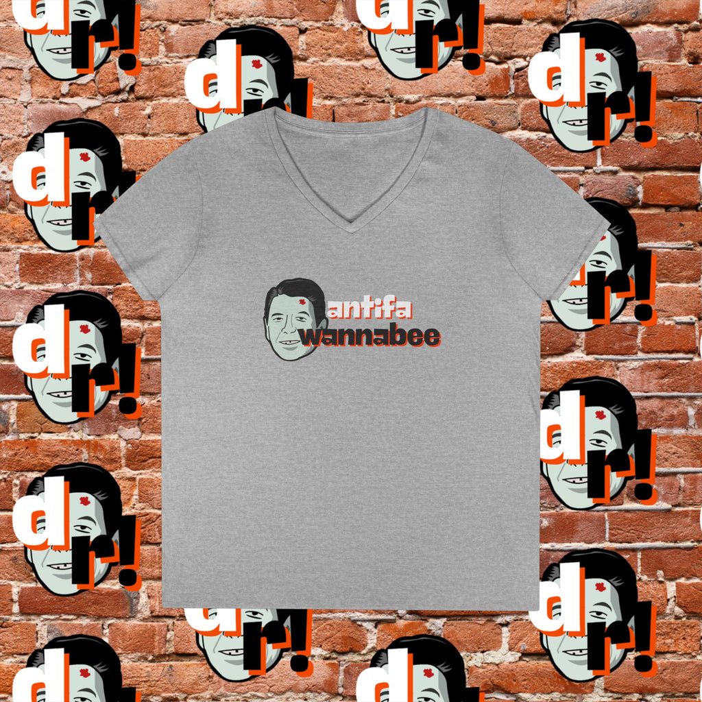 Antifa Wannabee Ladies' V-Neck T-Shirt