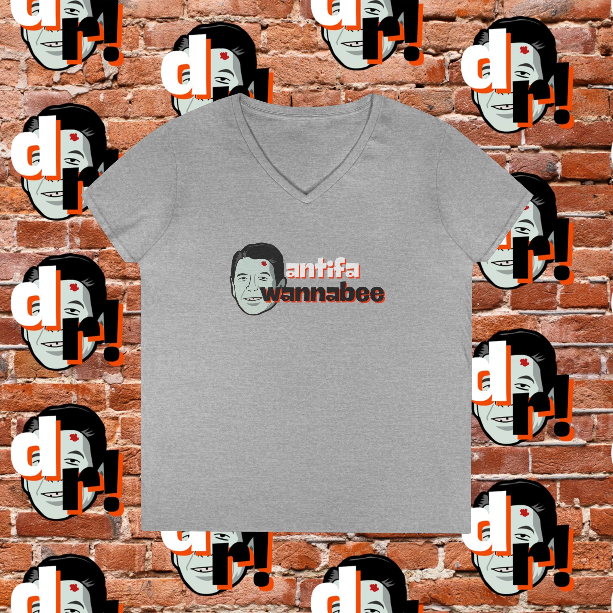 Antifa Wannabee Ladies' V-Neck T-Shirt