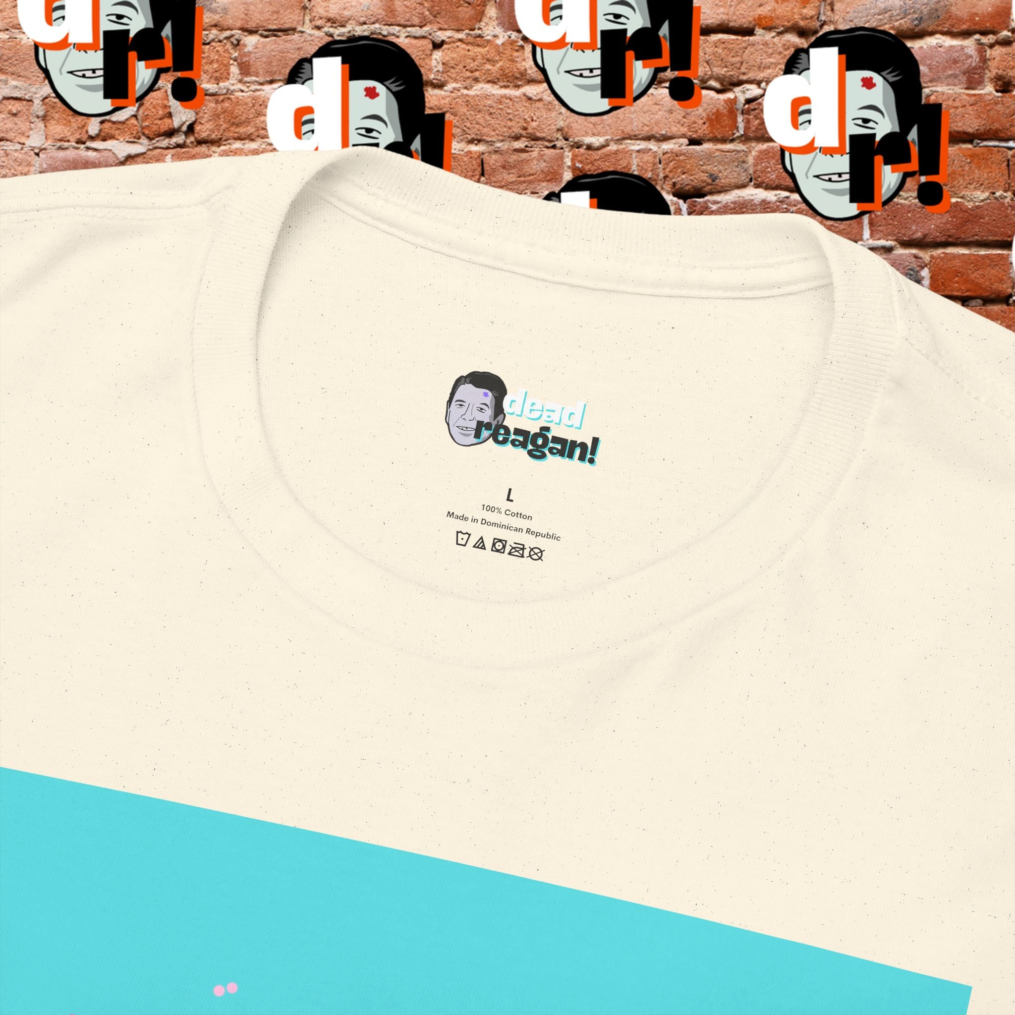 Savage Dead Reagan Graphic Tee Teal and Pink