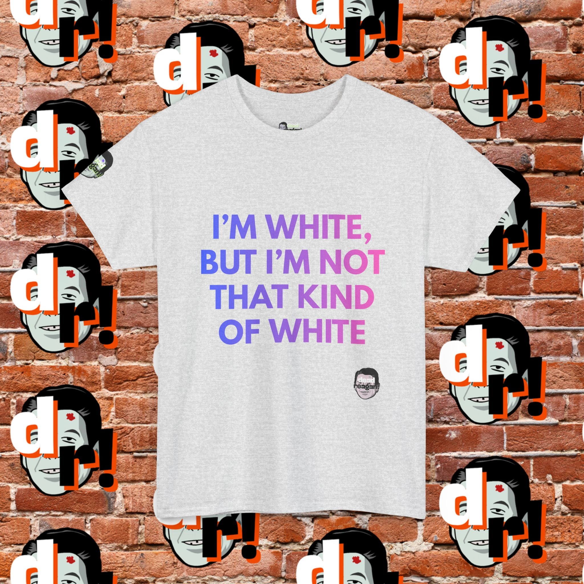 I’m White But… (Pink/Blue Gradient Letter) Unisex Heavy Cotton Tee