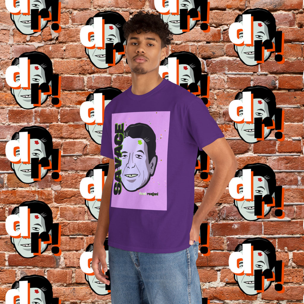 Savage Dead Reagan Graphic Tee Lavender and Lime