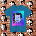 Savage Dead Reagan Graphic Tee Teal and Pink Gradient