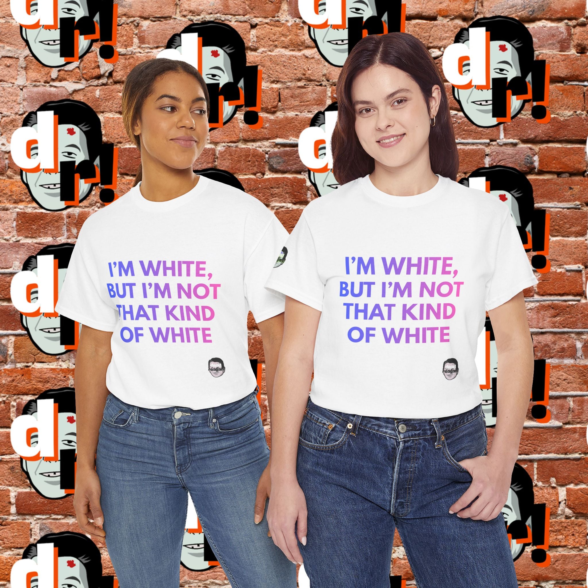 I’m White But… (Pink/Blue Gradient Letter) Unisex Heavy Cotton Tee