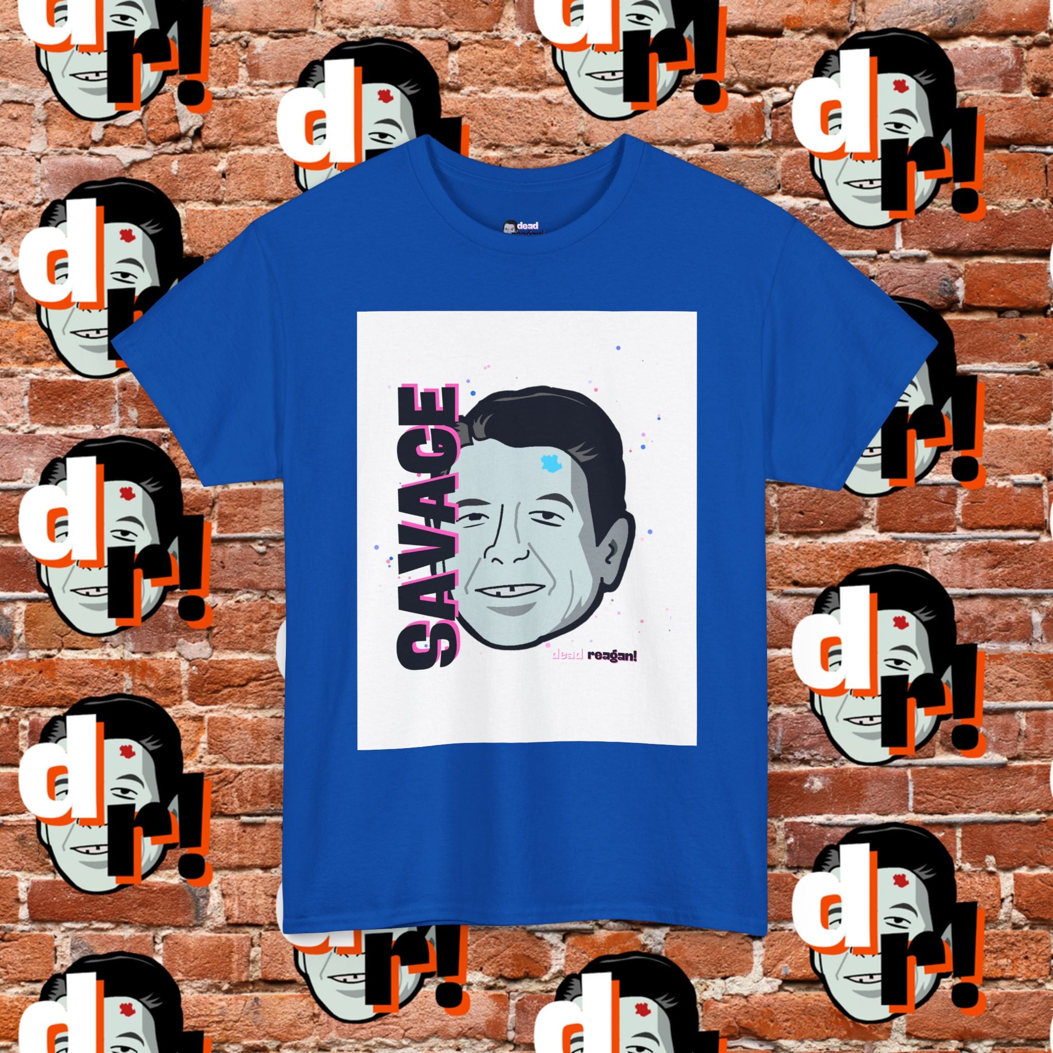 Savage Dead Reagan Graphic Tee White Pink