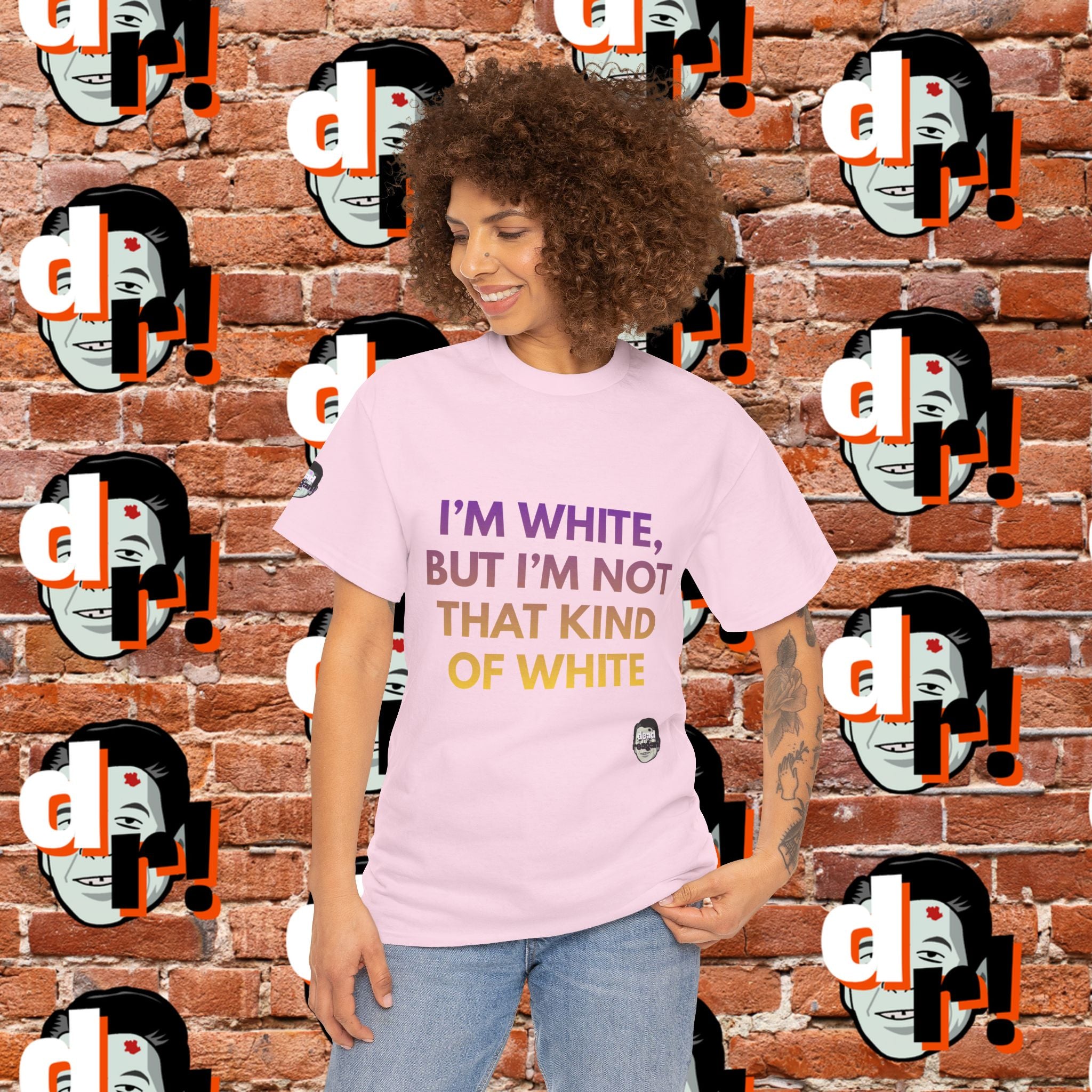 I’m White But… (Purple/Yellow Gradient Letter) Unisex Heavy Cotton Tee