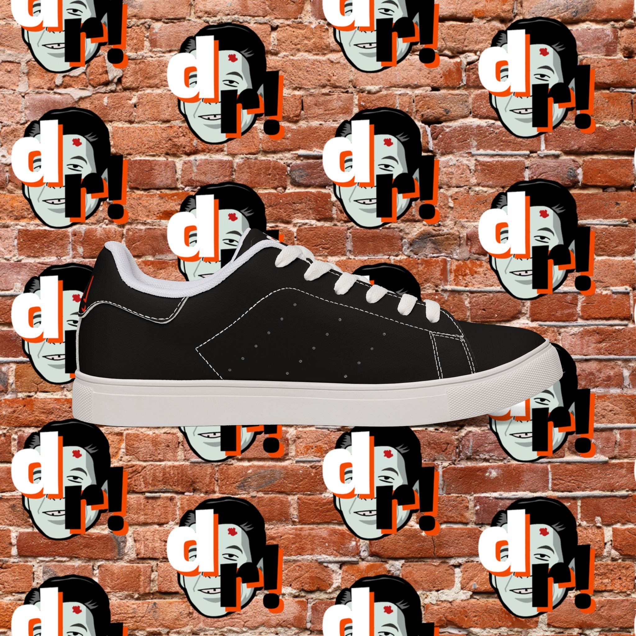 Dead Reagan Men's Low-Top Pleather Sneakers Black