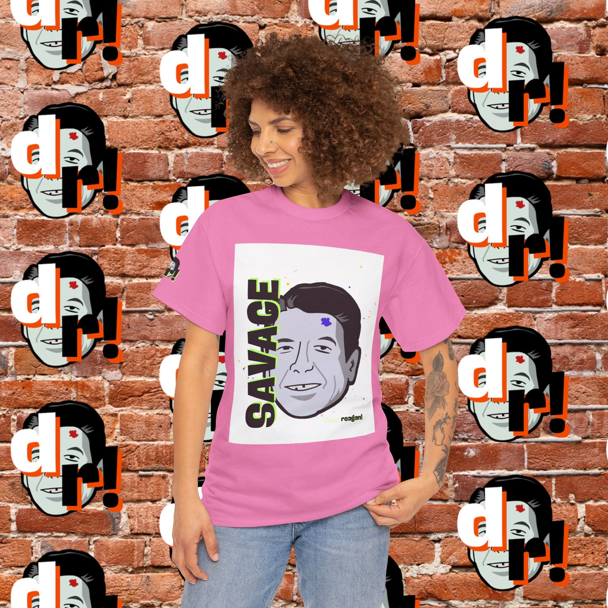 Savage Dead Reagan Graphic Tee Lime