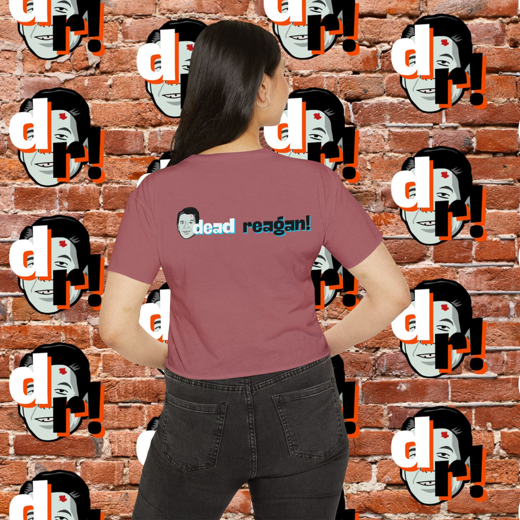 Antifa Wannabe Festival Crop Top (Teal Letter)
