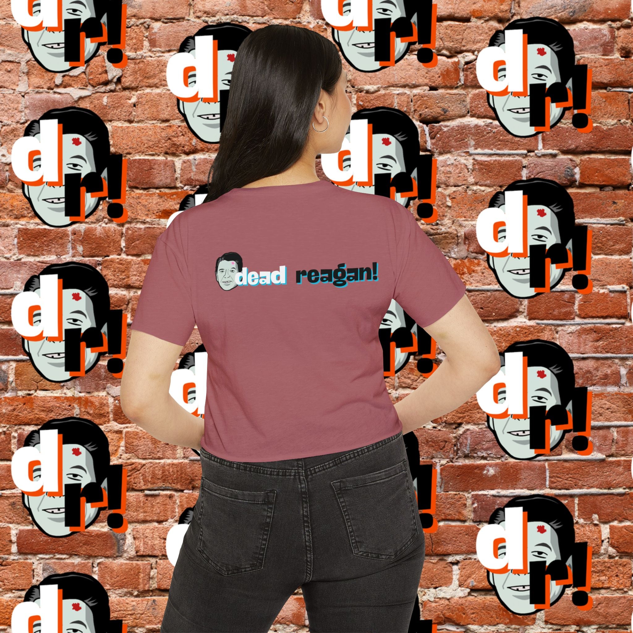 Antifa Wannabe Festival Crop Top (Teal Letter)