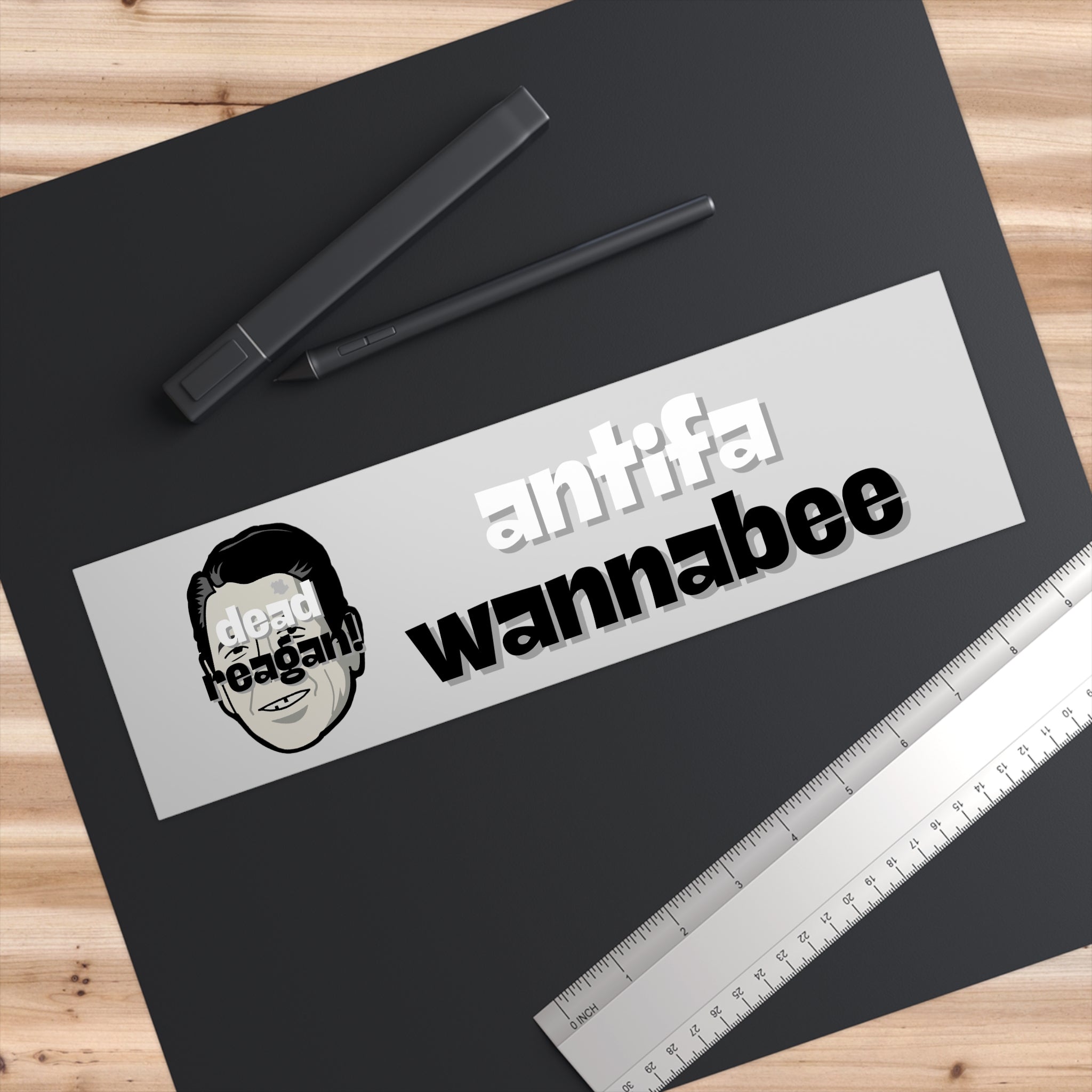 Antifa Wannabee Monochrome Bumper Sticker