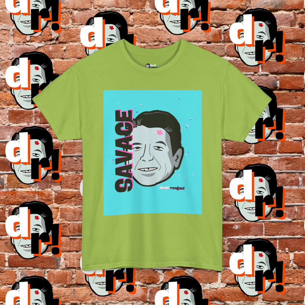 Savage Dead Reagan Graphic Tee Teal and Pink