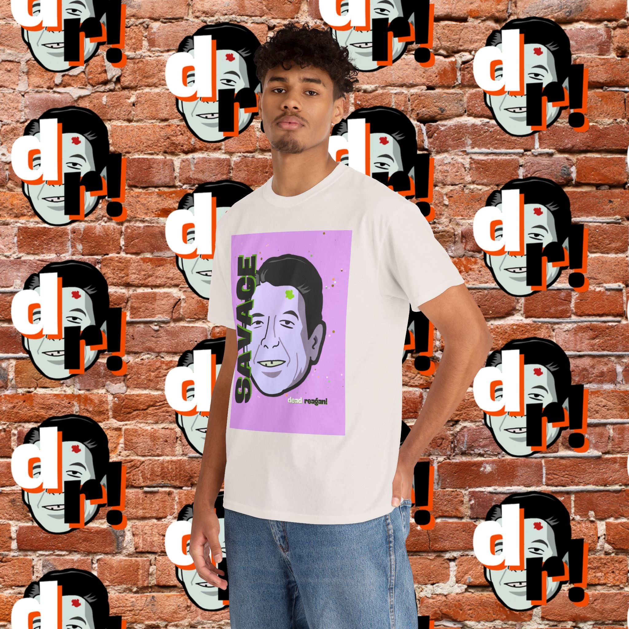 Savage Dead Reagan Graphic Tee Lavender and Lime