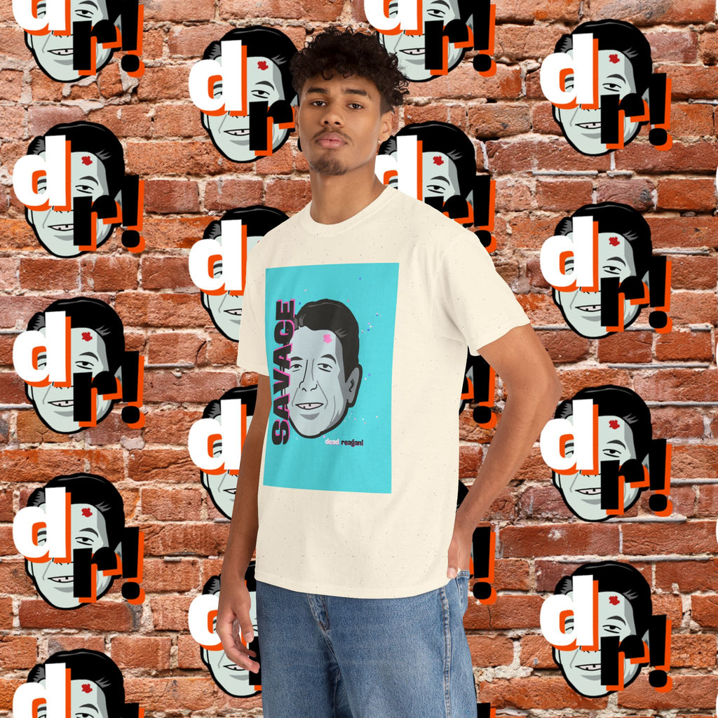Savage Dead Reagan Graphic Tee Teal and Pink