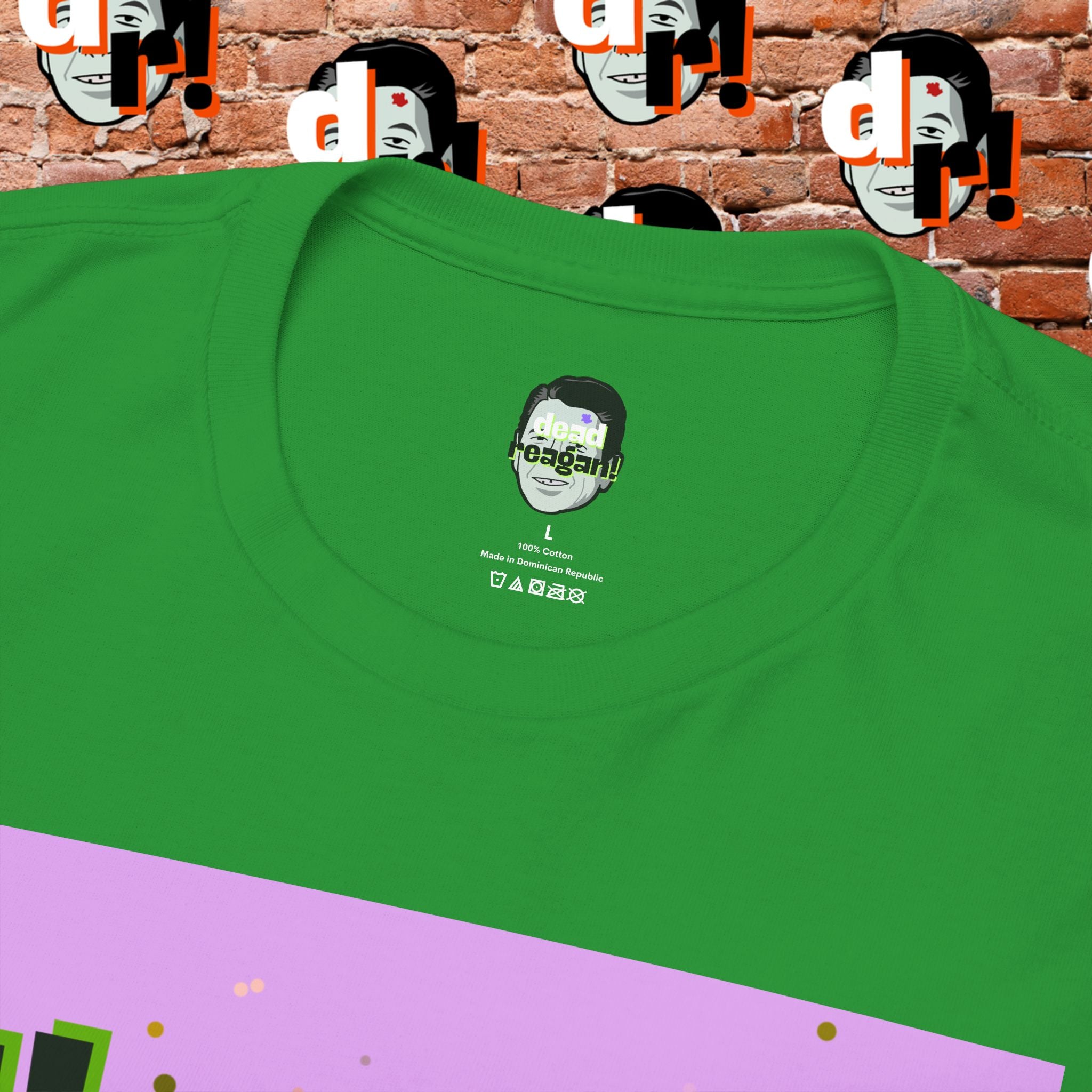 Savage Dead Reagan Graphic Tee Lavender and Lime