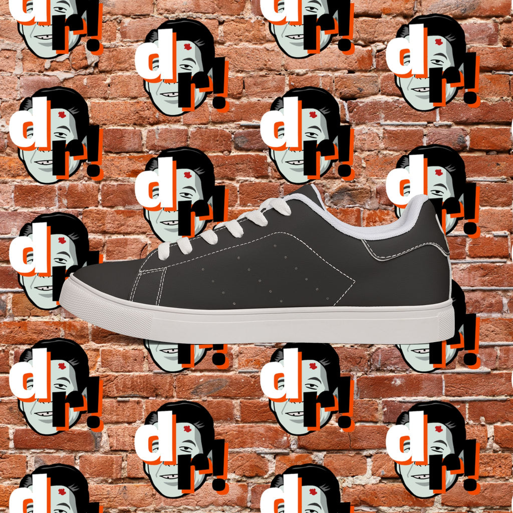 Dead Reagan (Mono Dark) Men's Low-Top Pleather Sneakers