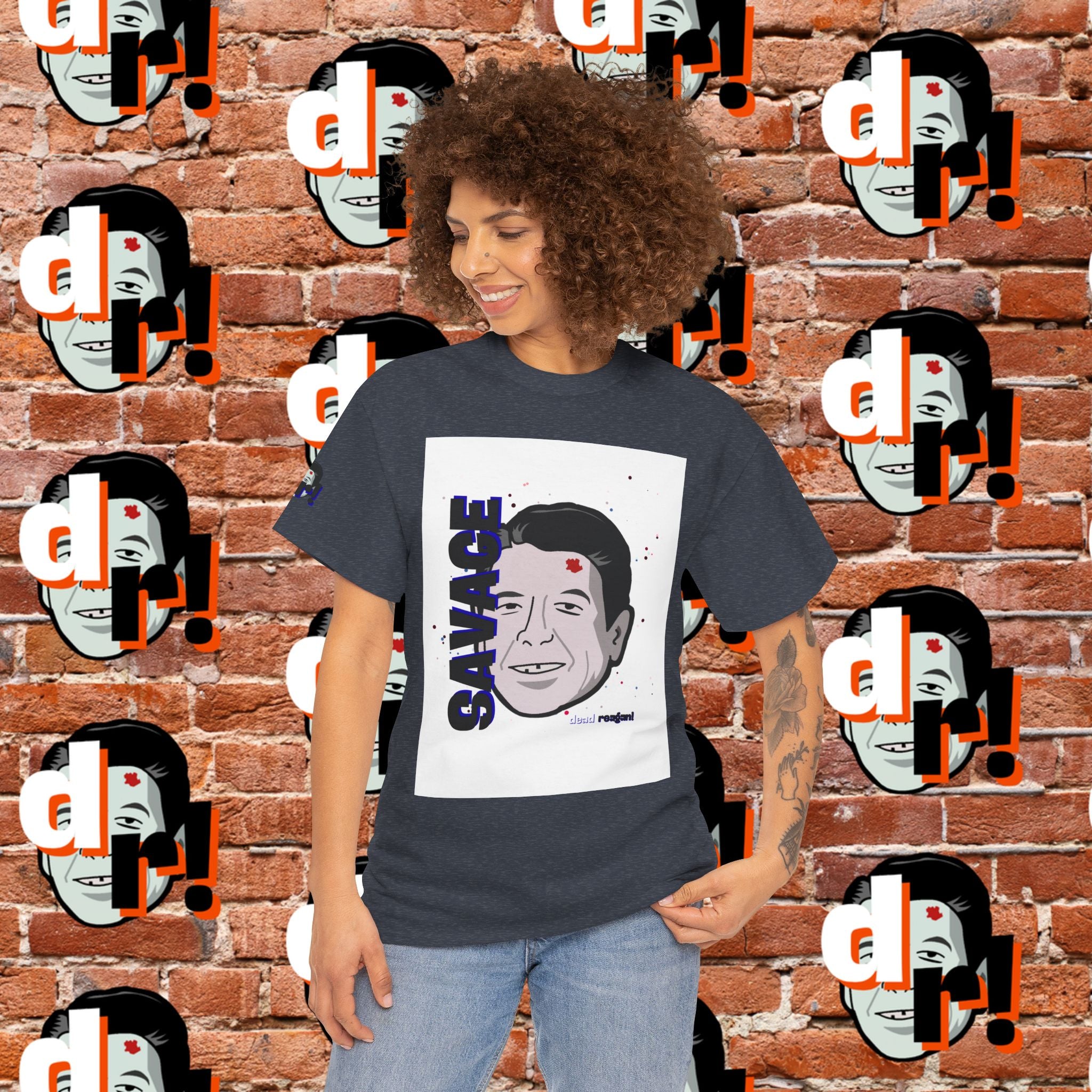 Savage Dead Reagan Graphic Tee Blue