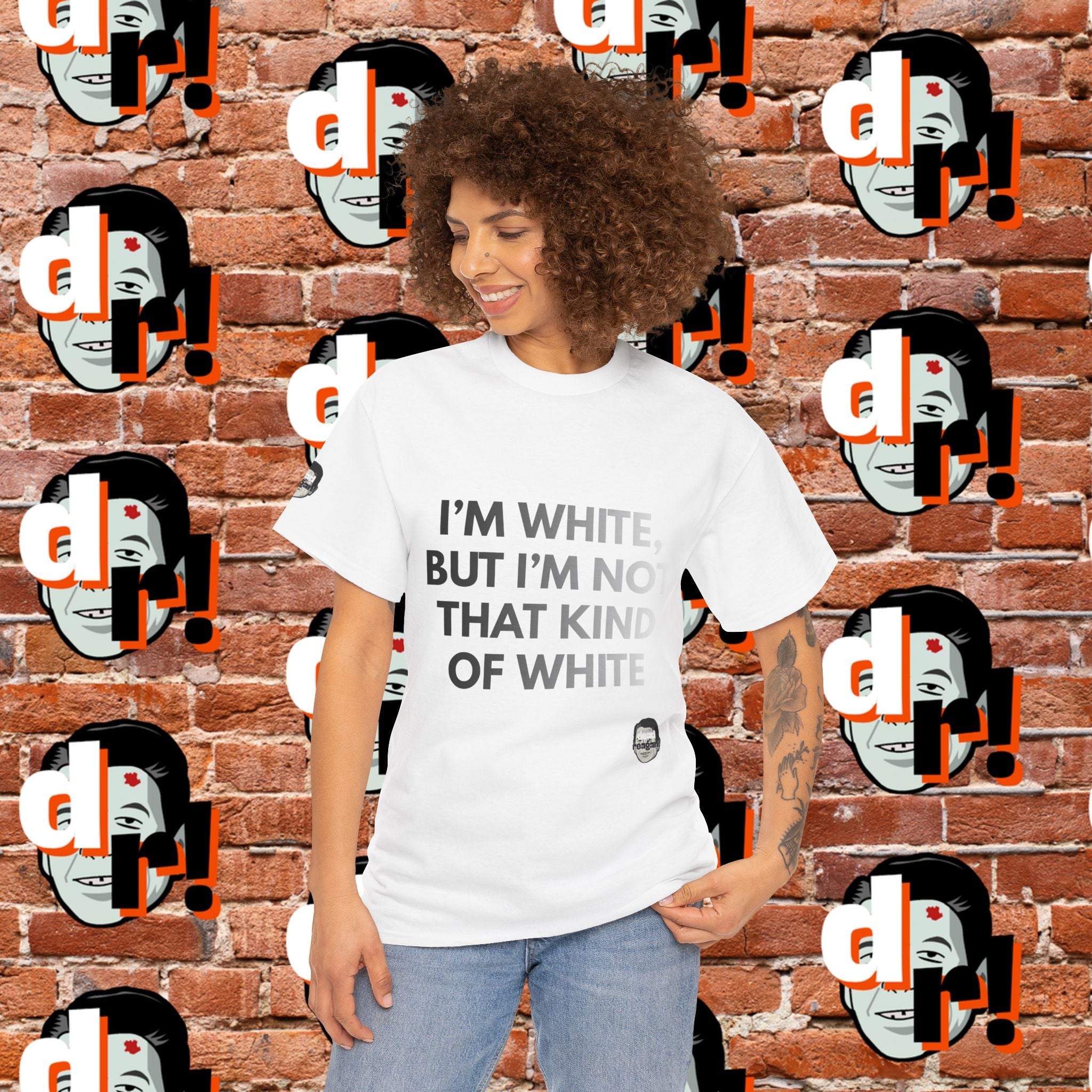 I’m White Buy… (B/W Gradient Letter) Unisex Heavy Cotton Tee