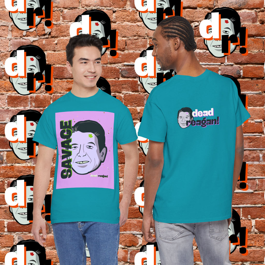 Savage Dead Reagan Graphic Tee Lavender and Lime