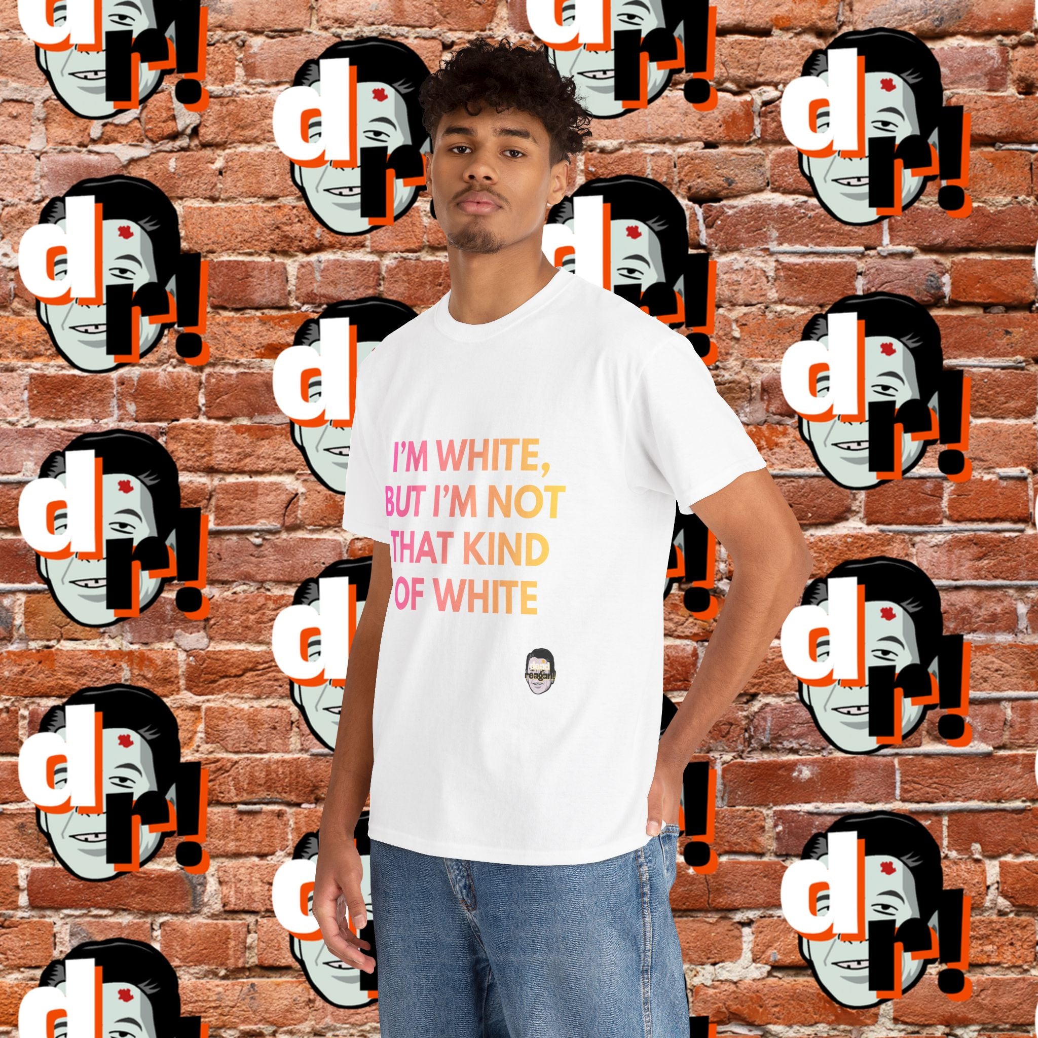 I’m White But… (Pink/Yellow Gradient Letter) Unisex Heavy Cotton Tee
