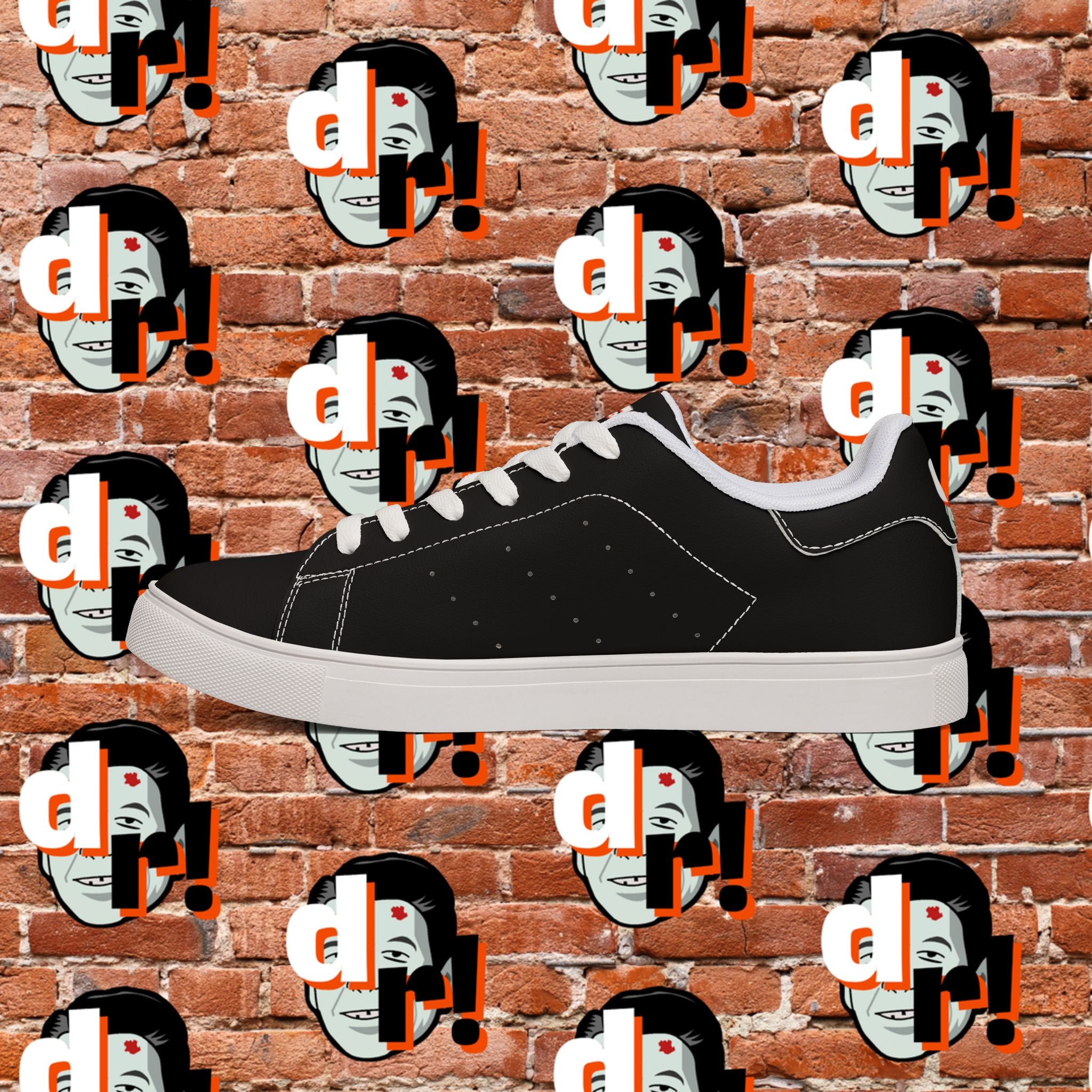 Dead Reagan Men's Low-Top Pleather Sneakers Black