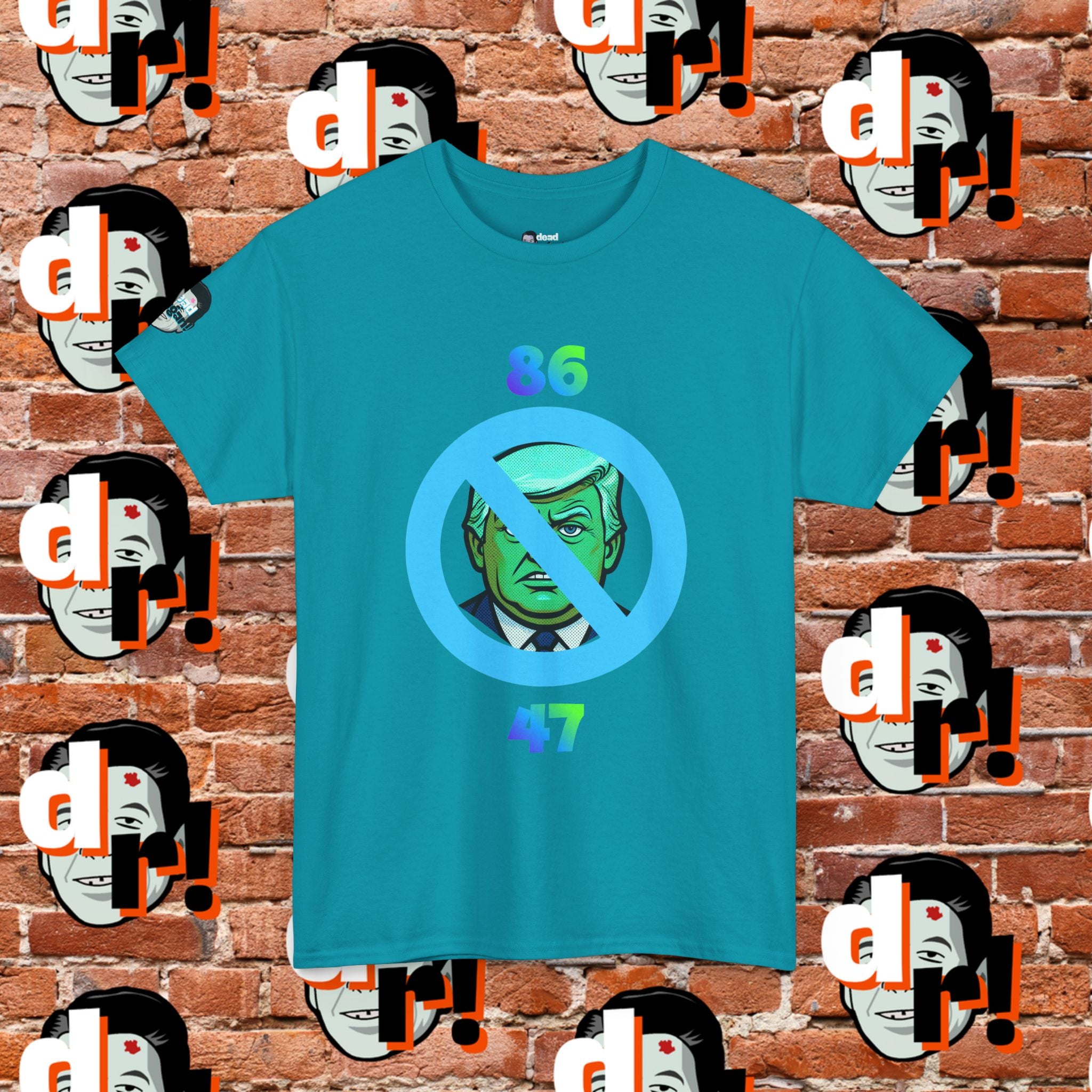 86/47 Lime & Blue Unisex Heavy Cotton Tee