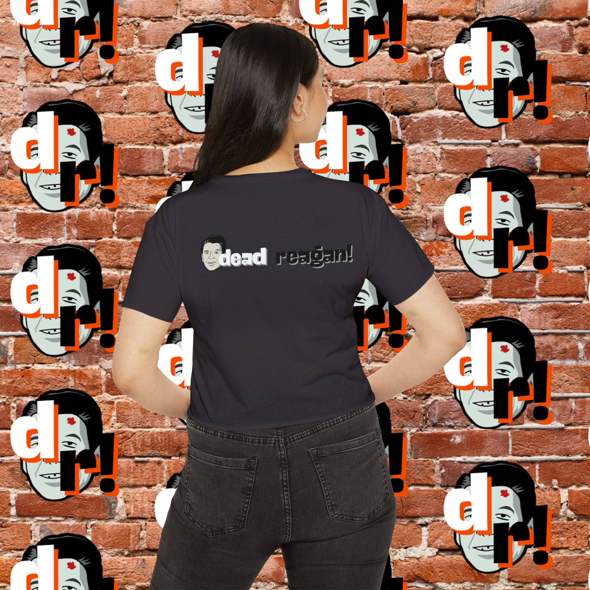 Antifa Wannabe Festival Crop Top (Monochrome Letter)