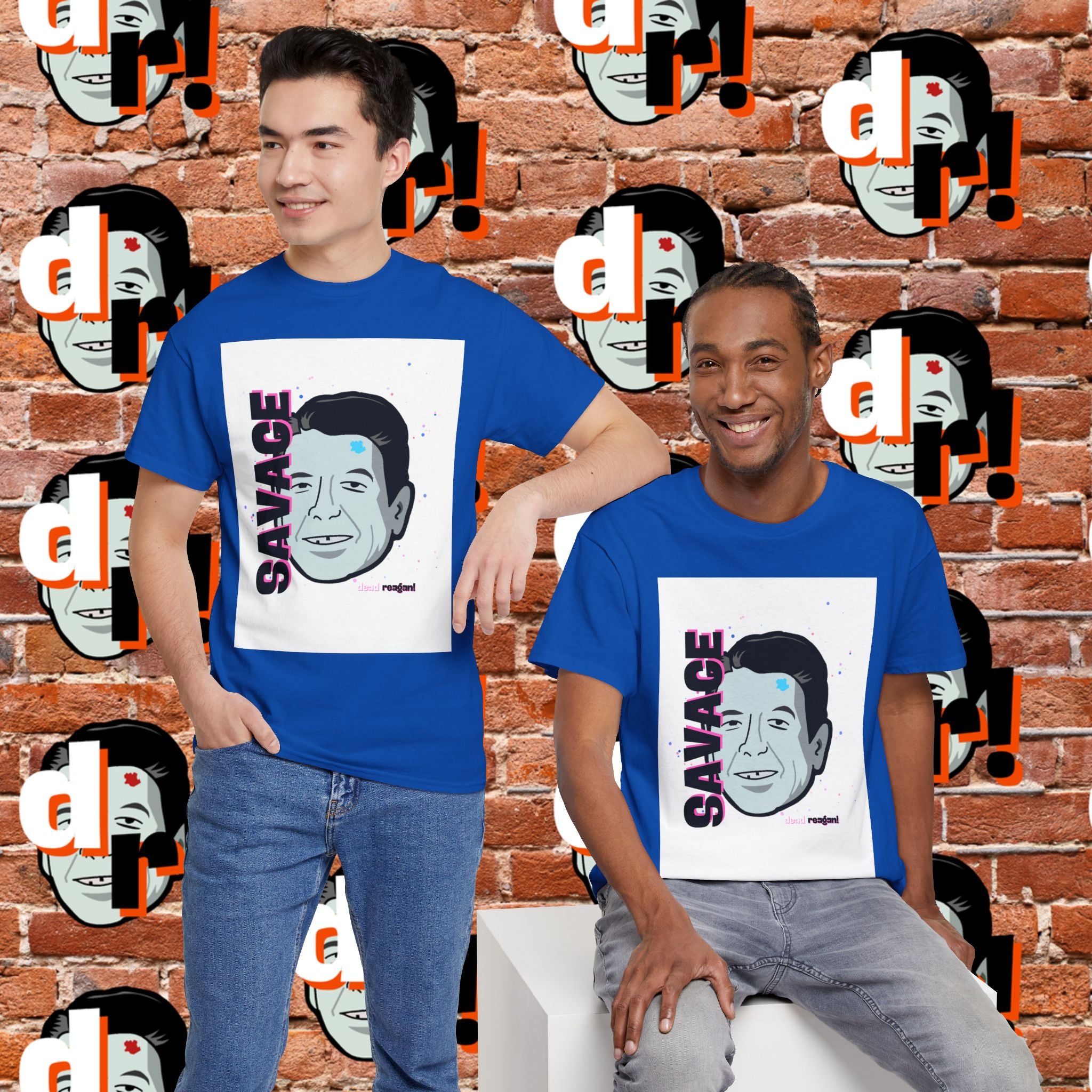 Savage Dead Reagan Graphic Tee White Pink