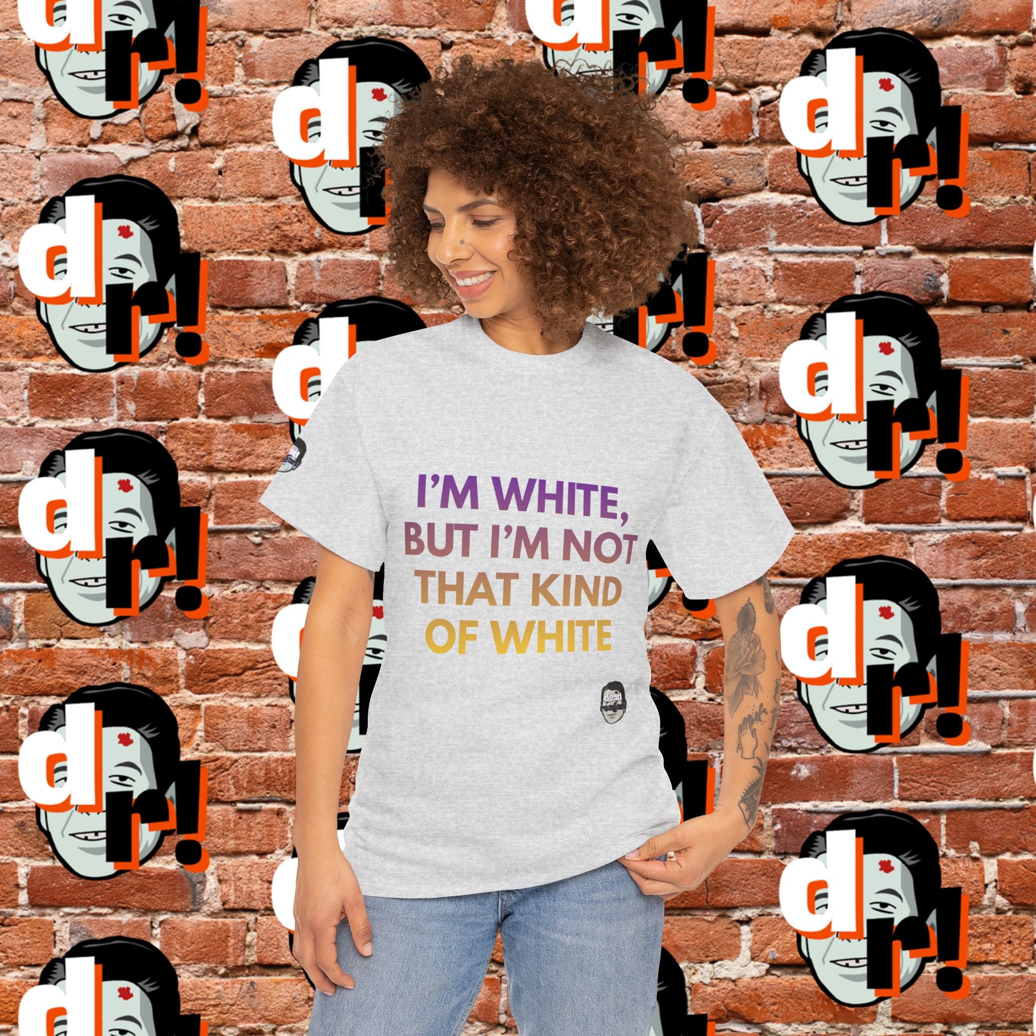 I’m White But… (Purple/Yellow Gradient Letter) Unisex Heavy Cotton Tee