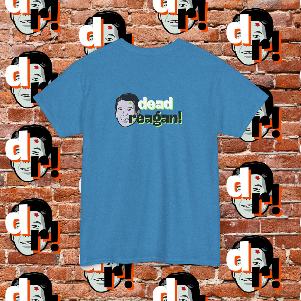 Savage Dead Reagan Graphic Tee Teal and Pink Gradient
