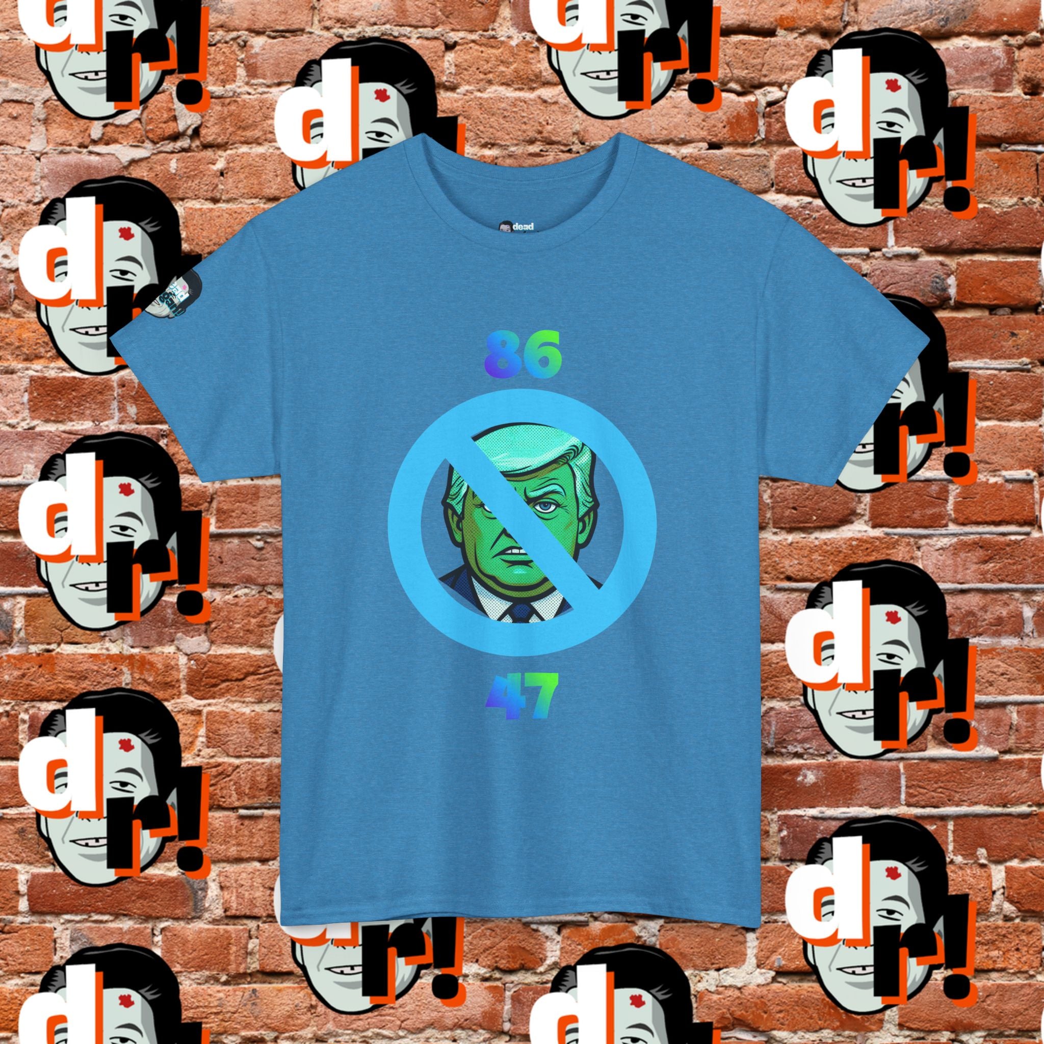 86/47 Lime & Blue Unisex Heavy Cotton Tee