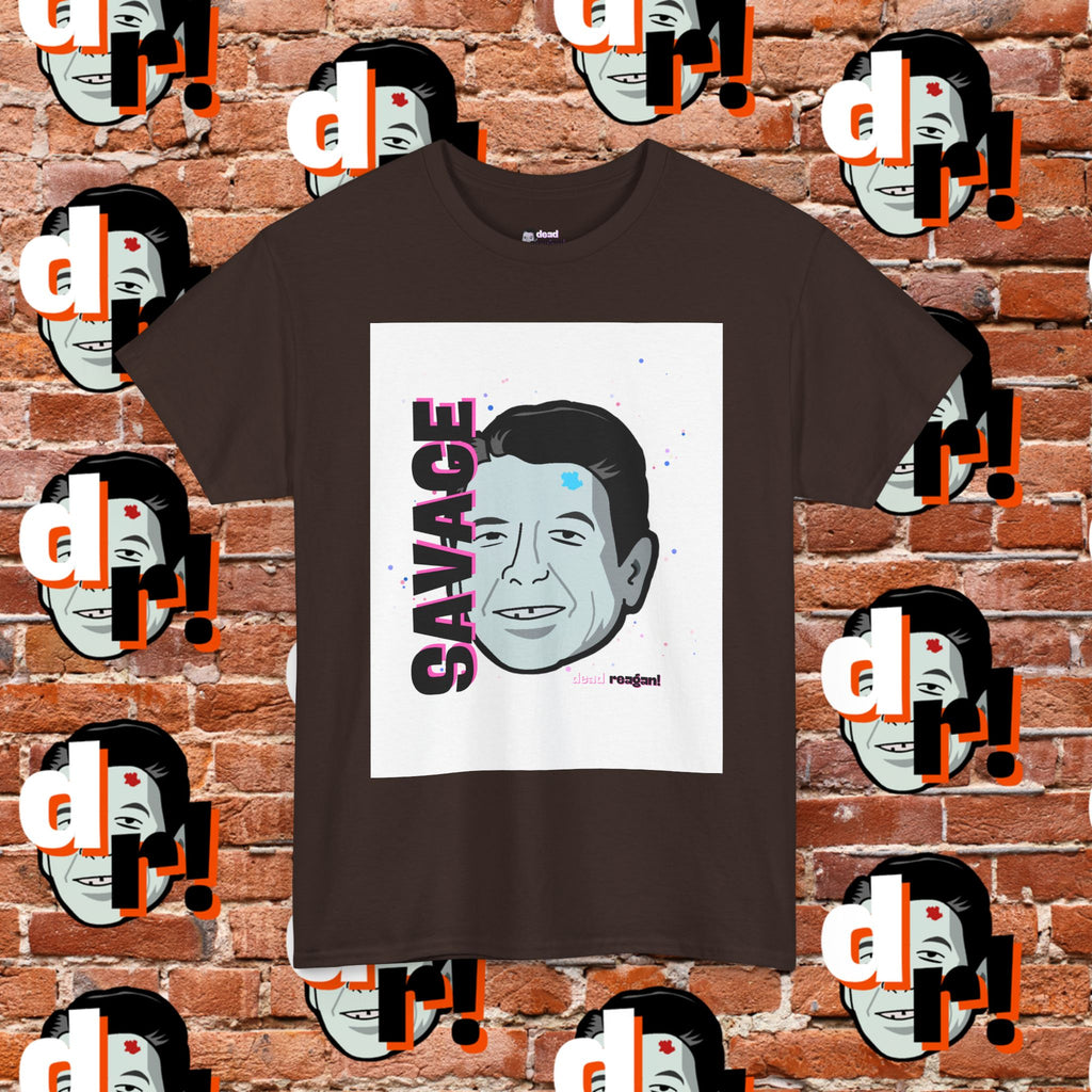 Savage Dead Reagan Graphic Tee White Pink